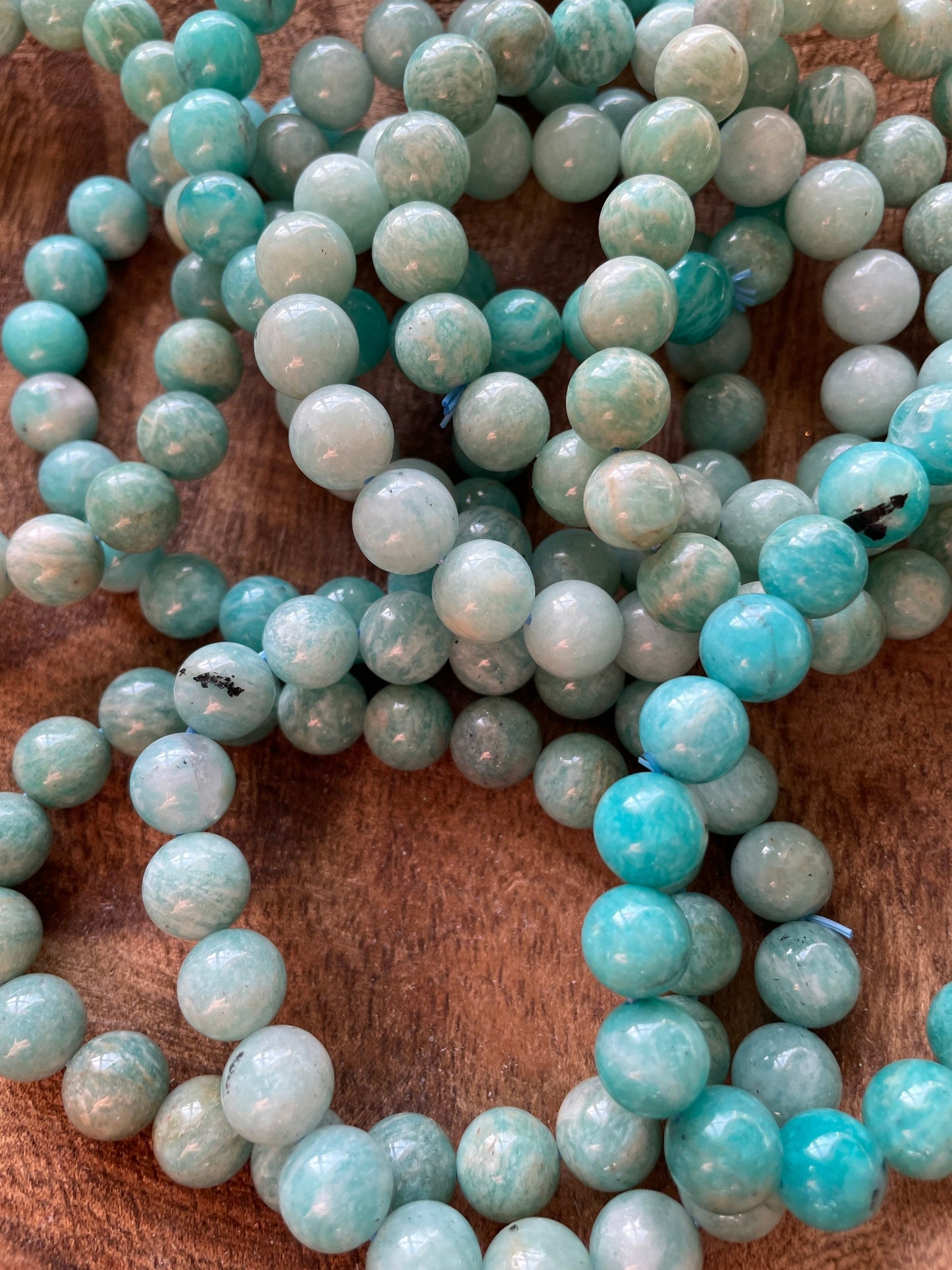 Beautiful 10 mm Amazonite beaded bracelet