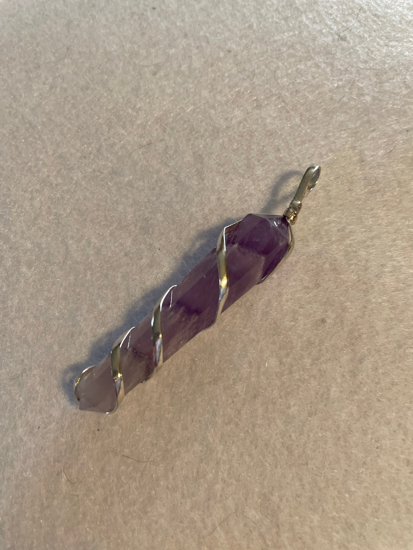 Gorgeous Amethyst Point Pendant is 2”