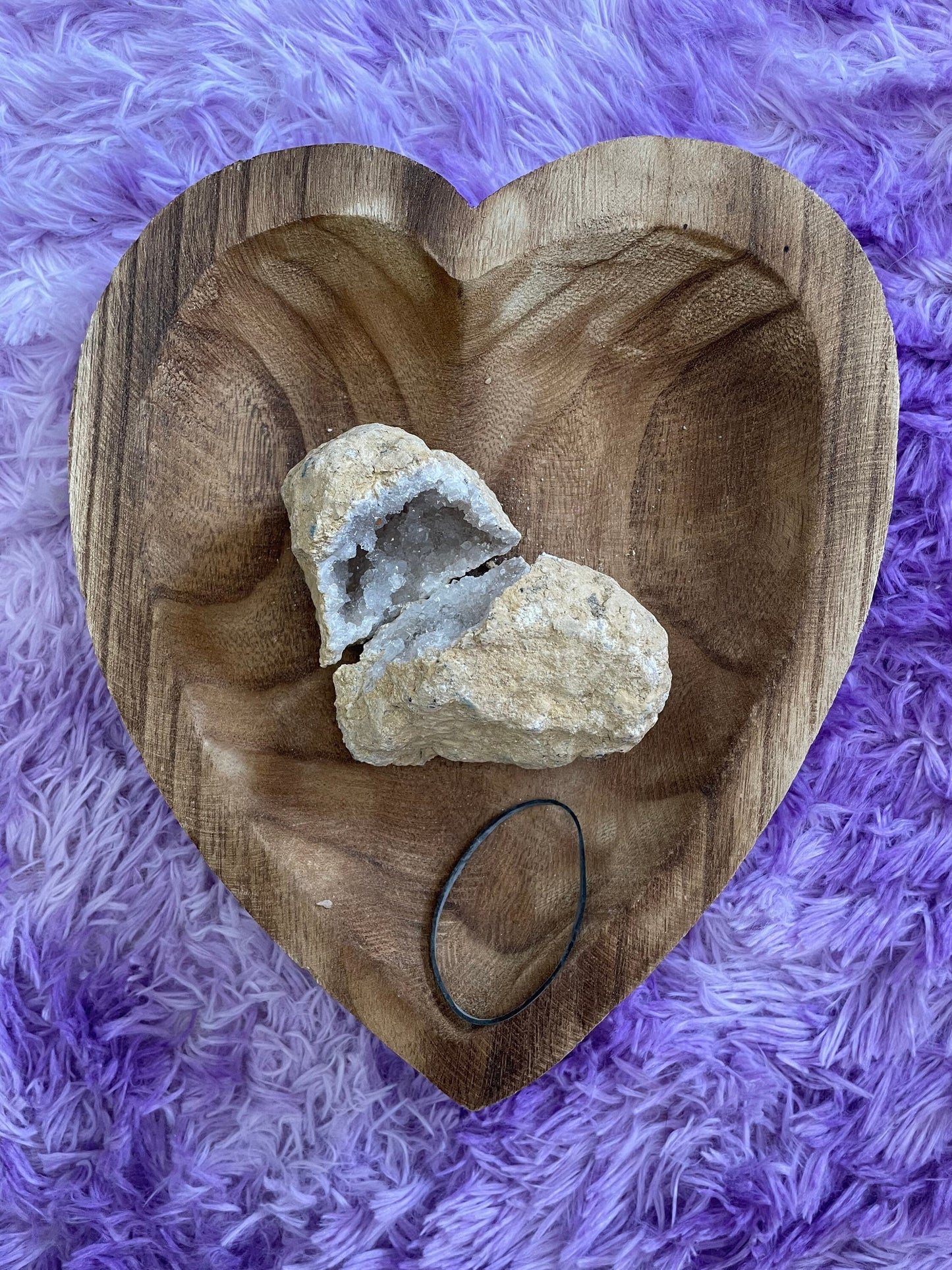 Beautiful! Rock specimen Geode matching halves Crystal calcite pair