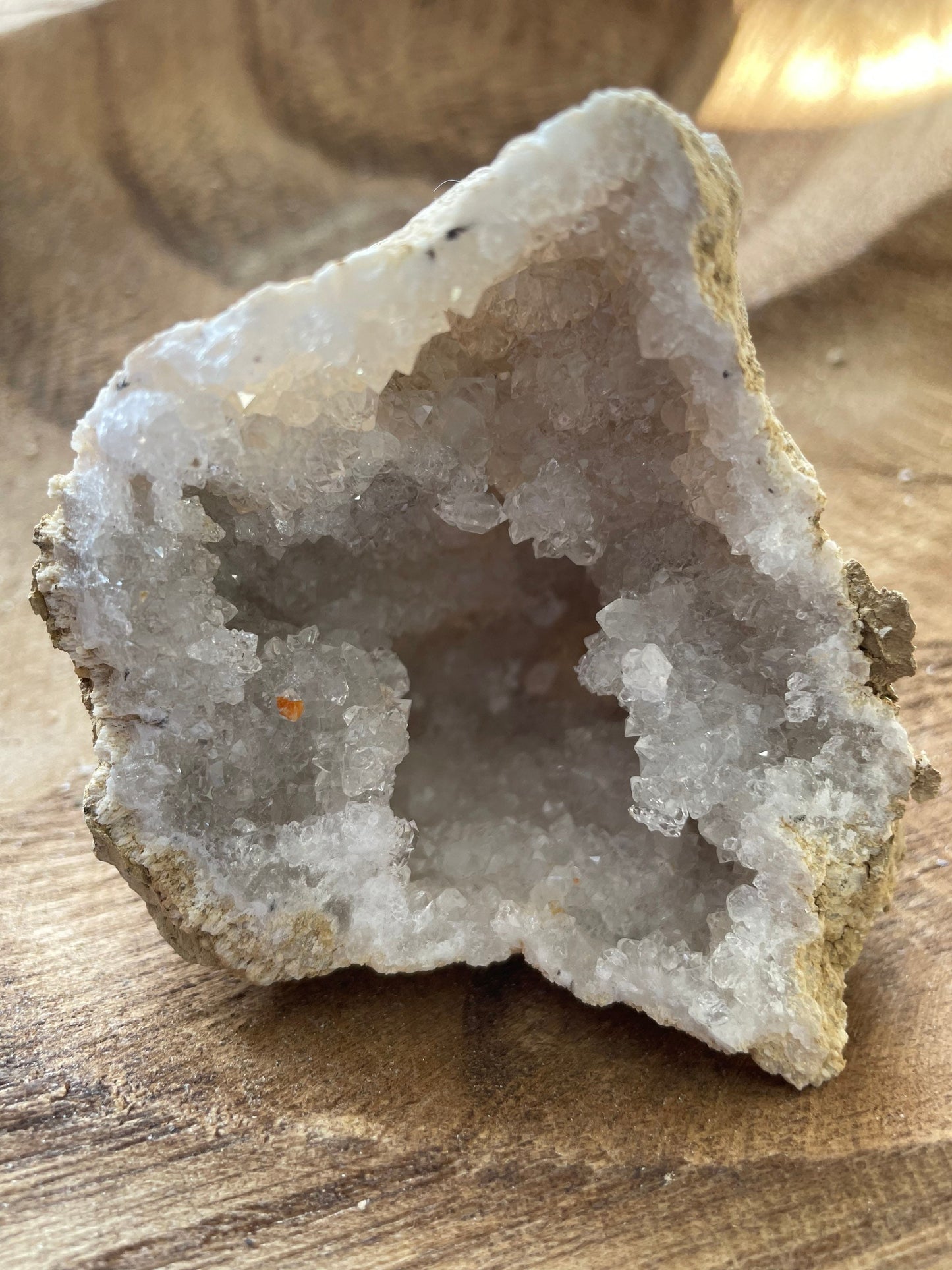 Beautiful! Rock specimen Geode matching halves Crystal calcite pair