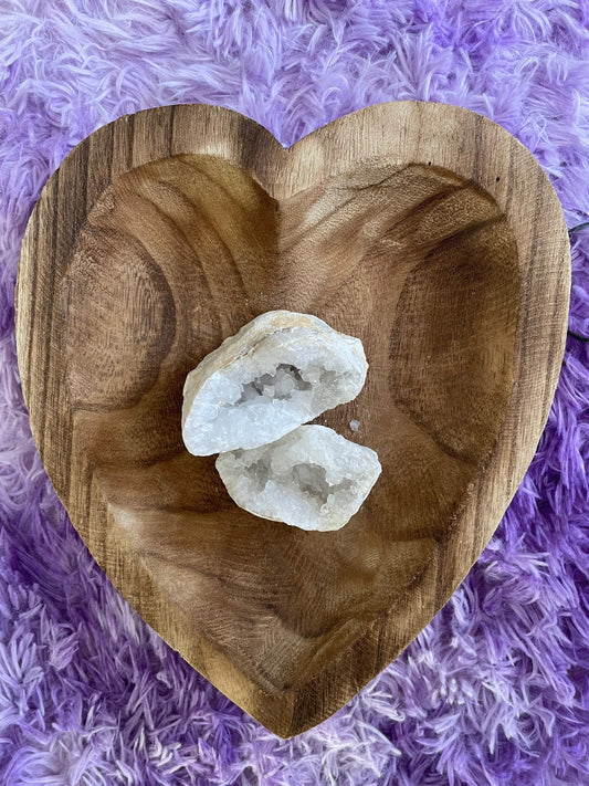 Beautiful! Rock specimen Geode matching halves Crystal calcite pair