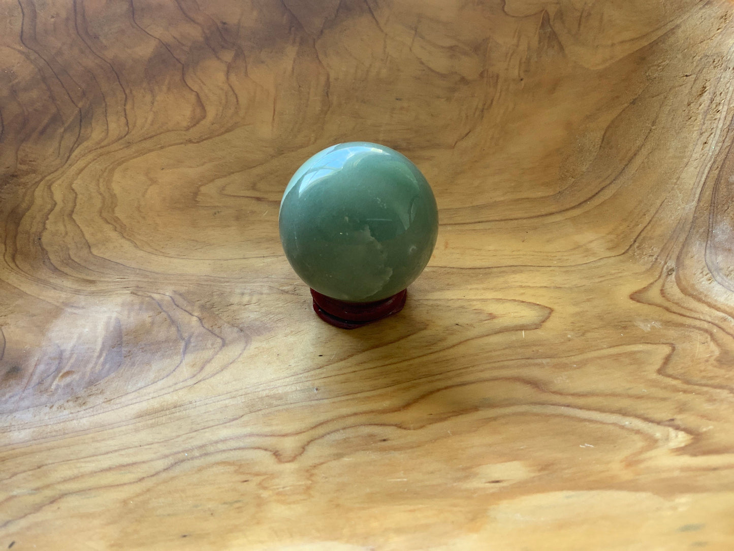 Beautiful 6.5 oz crystal Aventurine sphere crystal ball with wooden stand