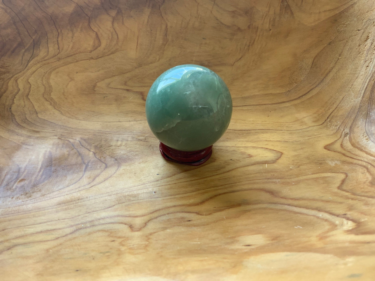 Beautiful 6.5 oz crystal Aventurine sphere crystal ball with wooden stand