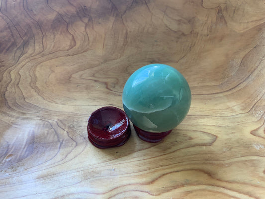 Beautiful 6.5 oz crystal Aventurine sphere crystal ball with wooden stand