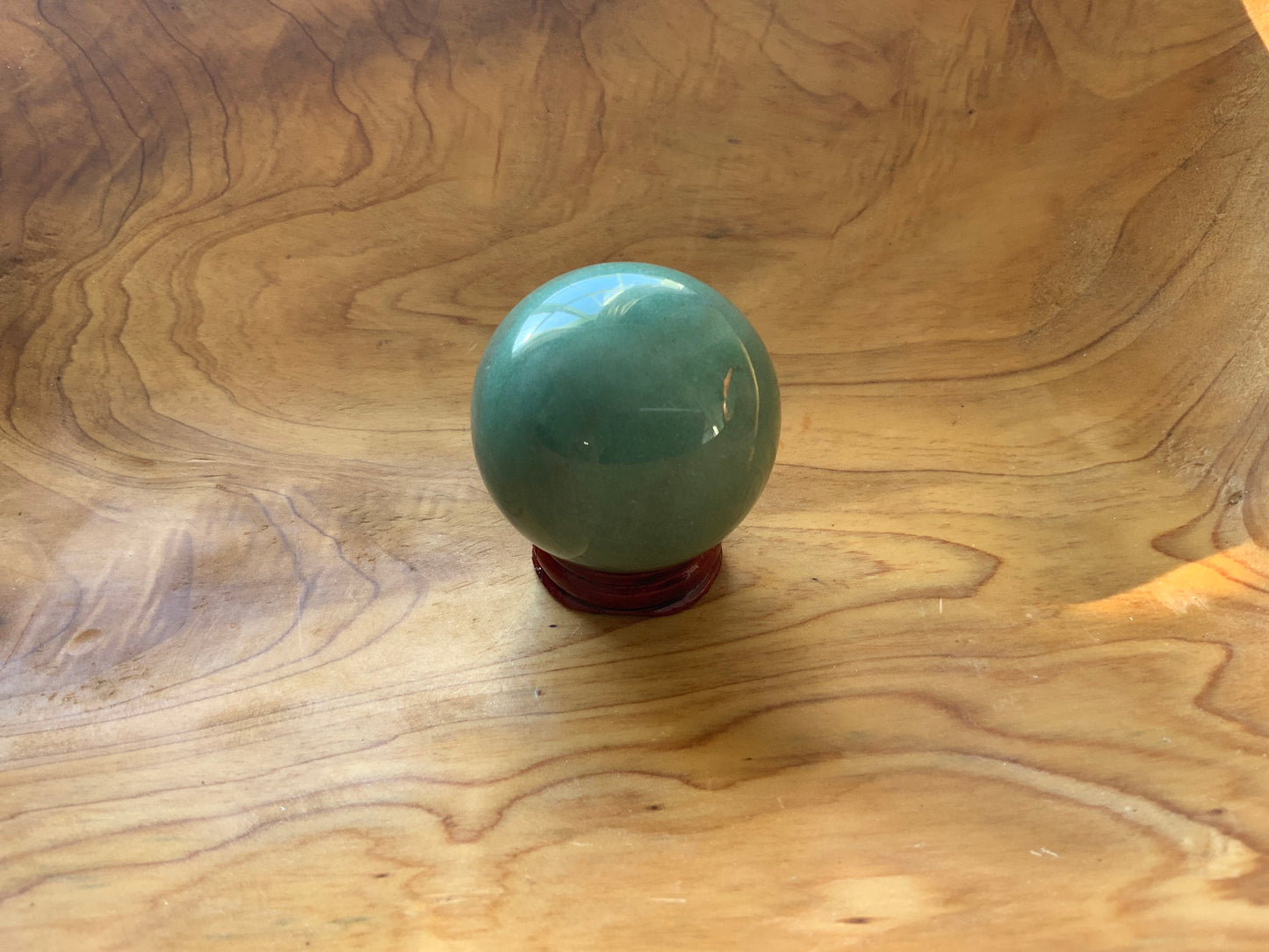 Beautiful 6.2 oz crystal Aventurine sphere crystal ball with wooden Crystal