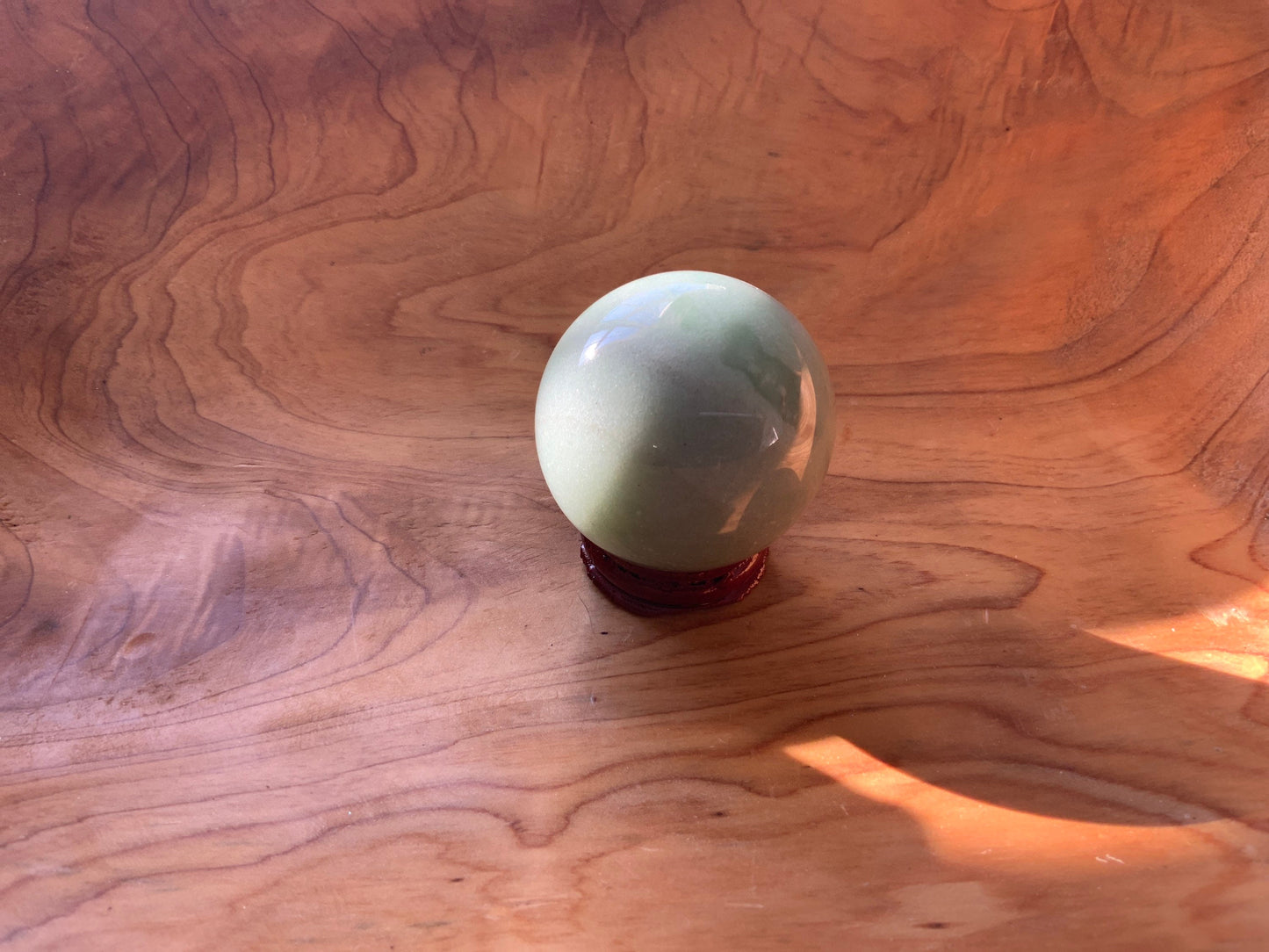 Beautiful 6.1 oz crystal Aventurine sphere crystal ball with wooden Crystal