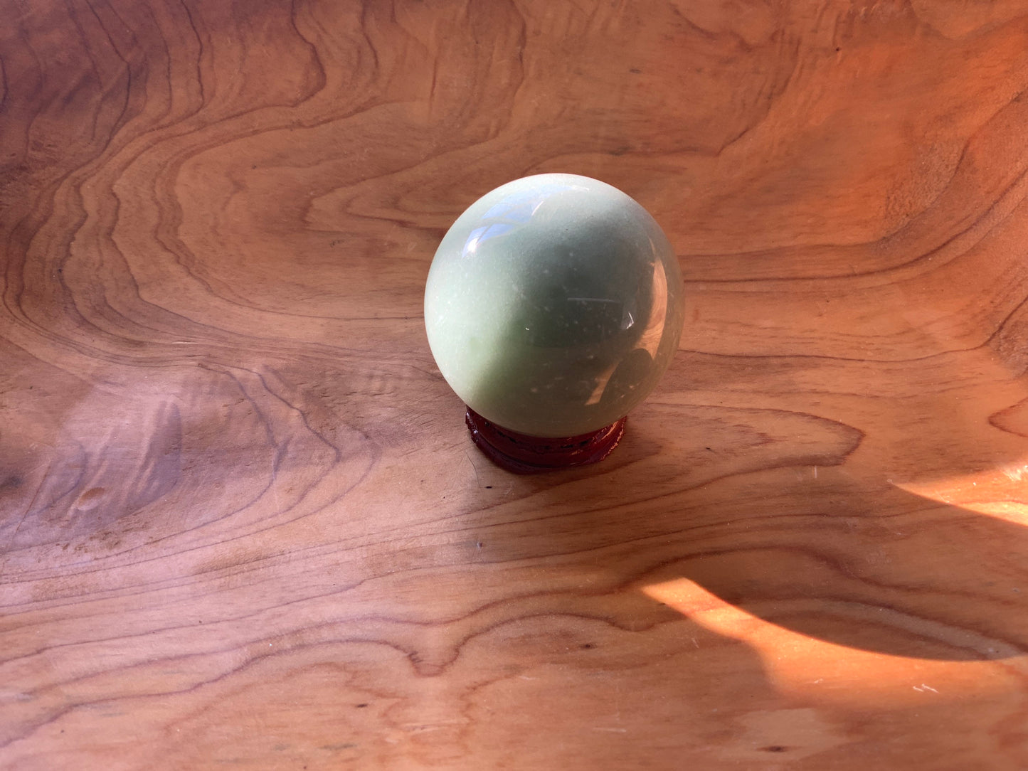 Beautiful 6.1 oz crystal Aventurine sphere crystal ball with wooden Crystal