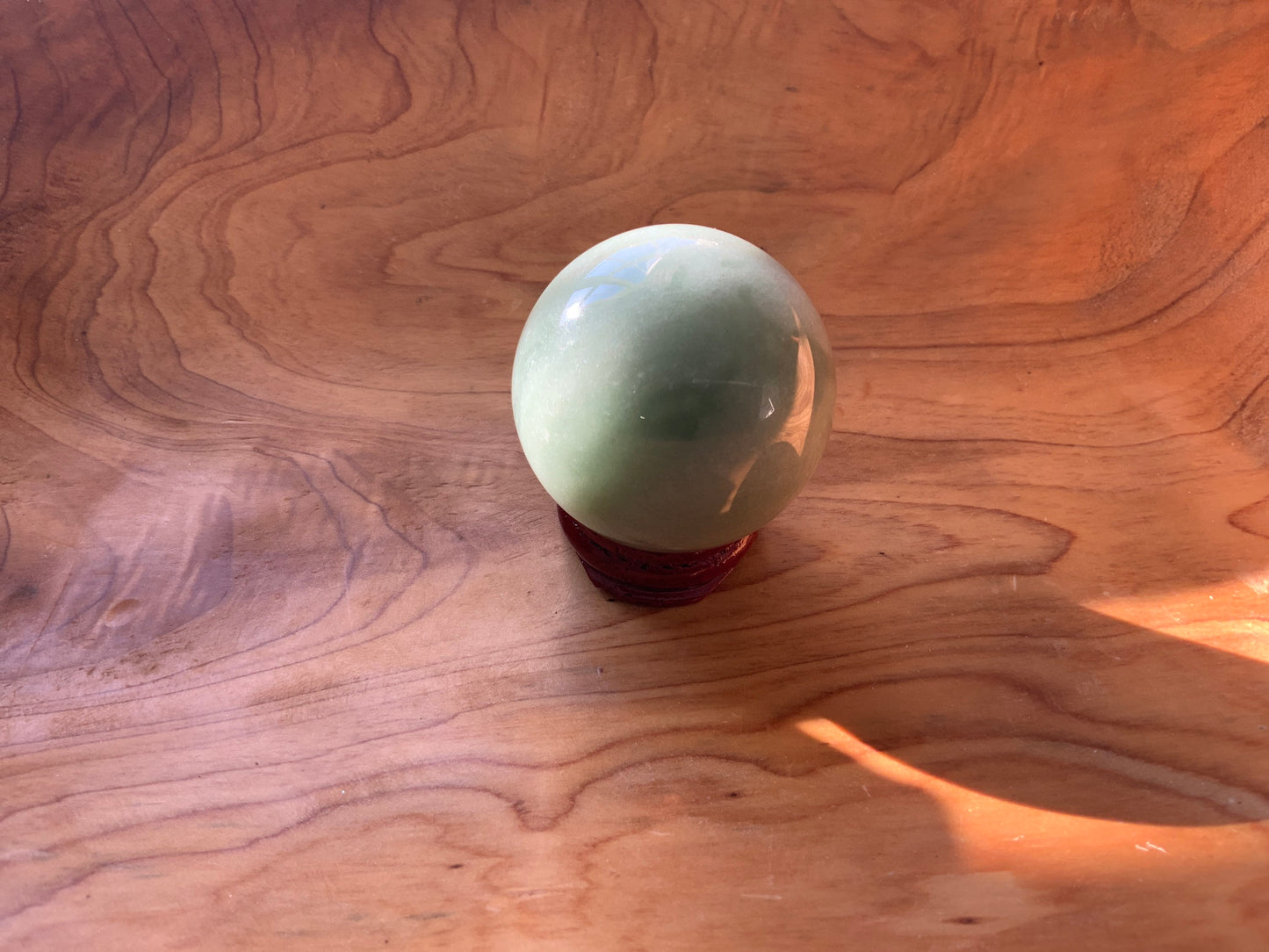 Beautiful 6.1 oz crystal Aventurine sphere crystal ball with wooden Crystal