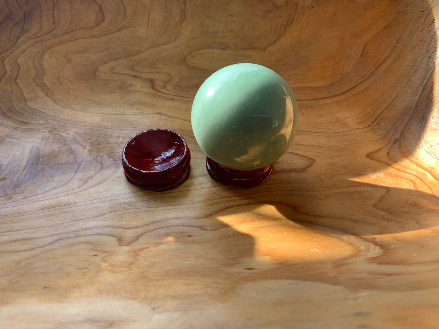 Beautiful 6.1 oz crystal Aventurine sphere crystal ball with wooden Crystal