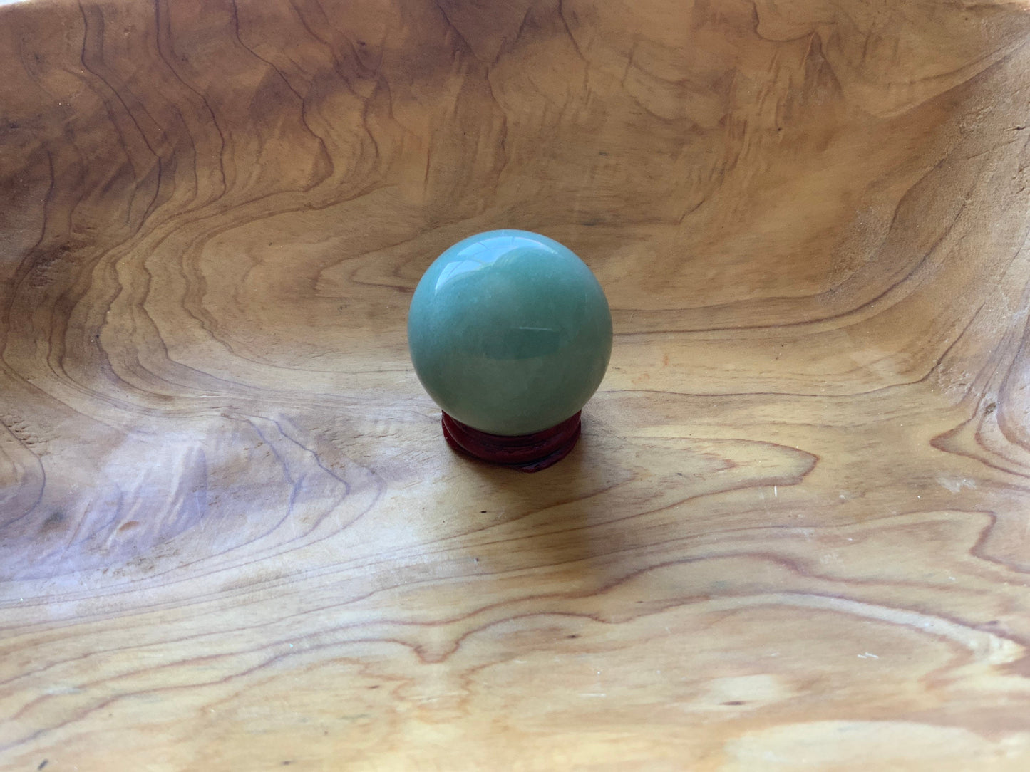 Beautiful 5.1 oz crystal Aventurine sphere crystal ball with wooden Crystal