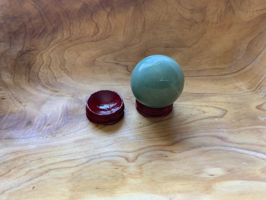 Beautiful 4.7 oz crystal Aventurine sphere crystal ball with wooden Crystal