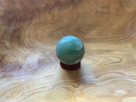 Beautiful 4.7 oz crystal Aventurine sphere crystal ball with wooden Crystal
