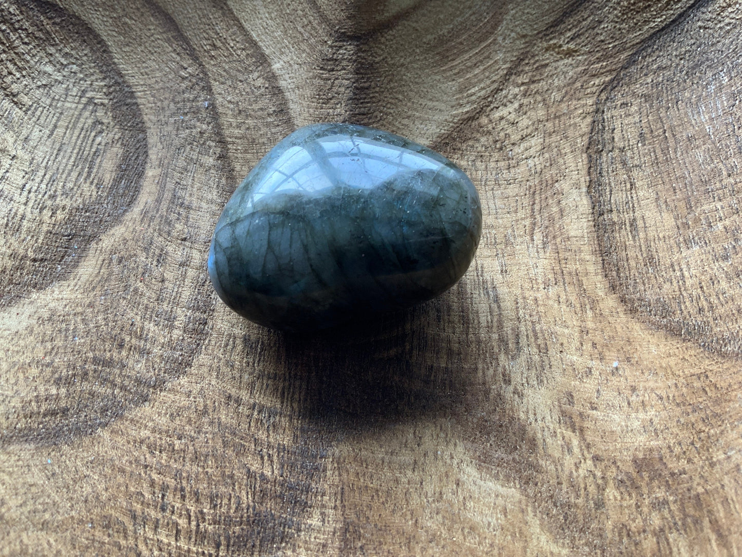 Pretty Labradorite Heart 3.8 ounces some flash