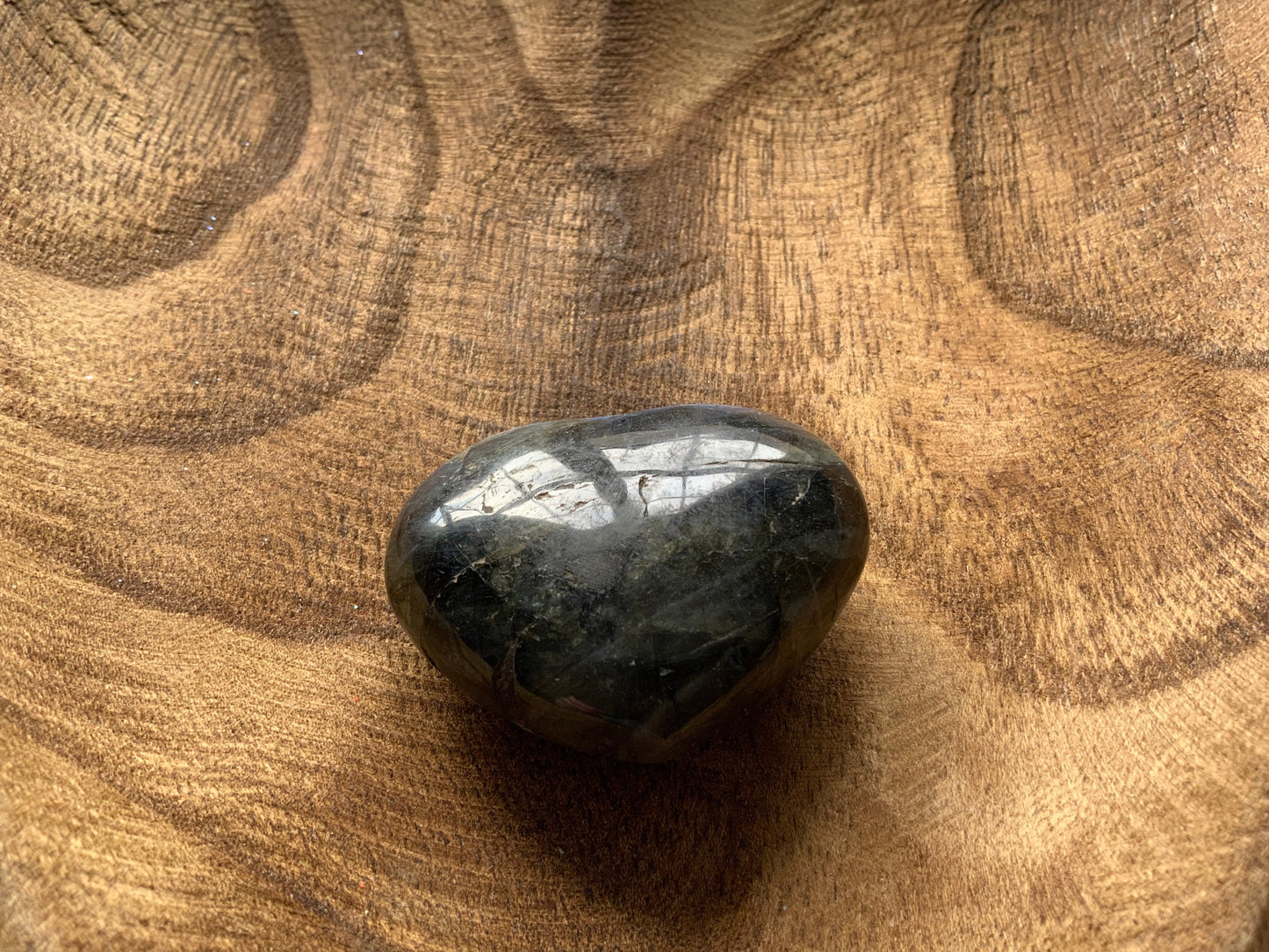 Magnificent Labradorite Heart 2.8 ounces Awesome flash