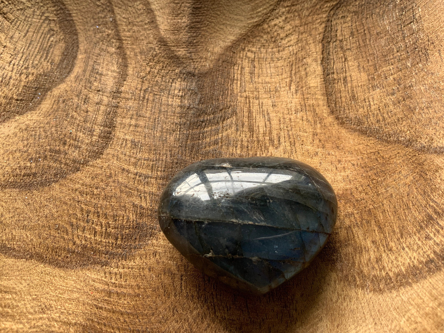 Magnificent Labradorite Heart 2.8 ounces Awesome flash