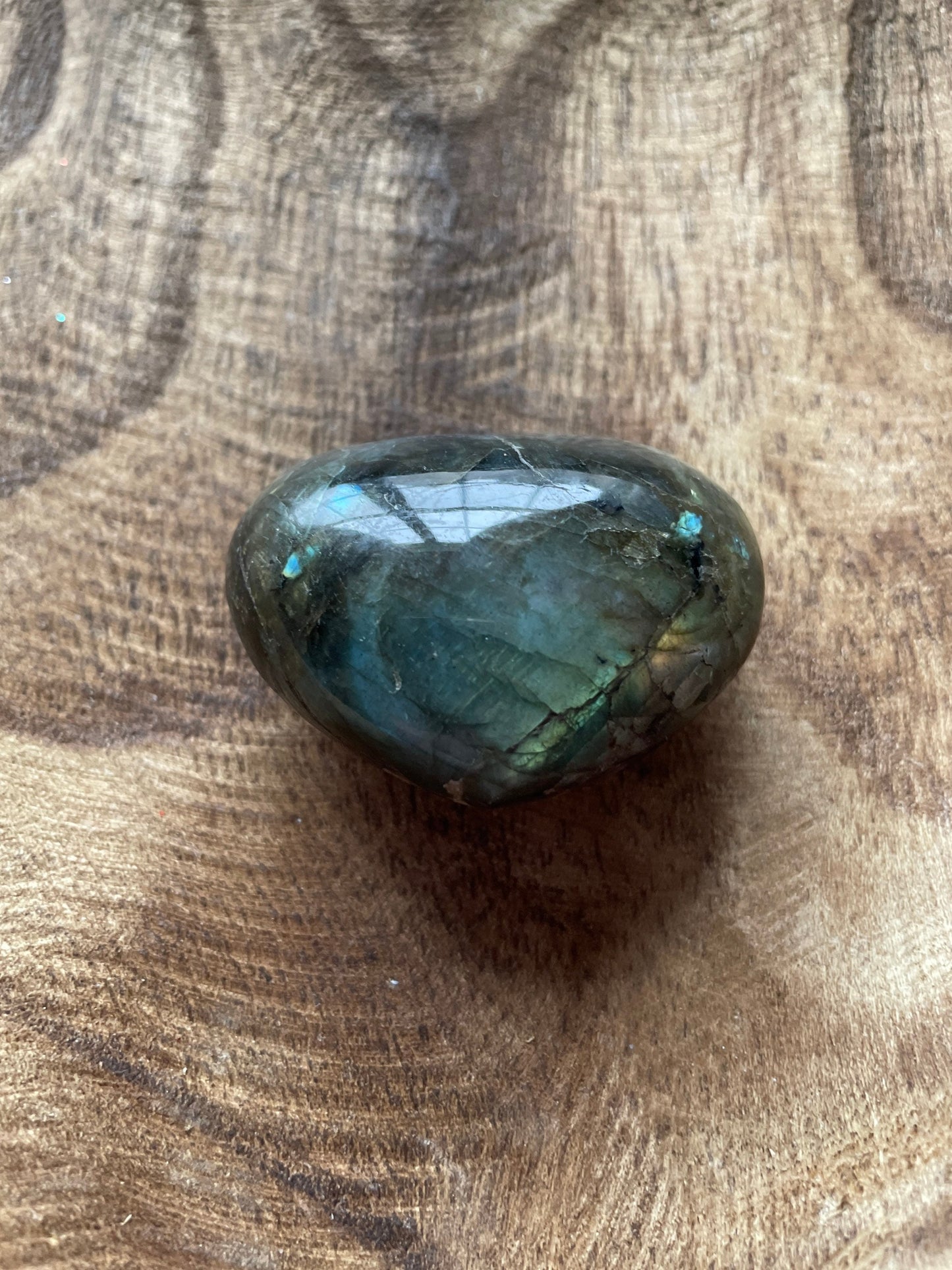 Magnificent Labradorite Heart 2.9 ounces Awesome flash