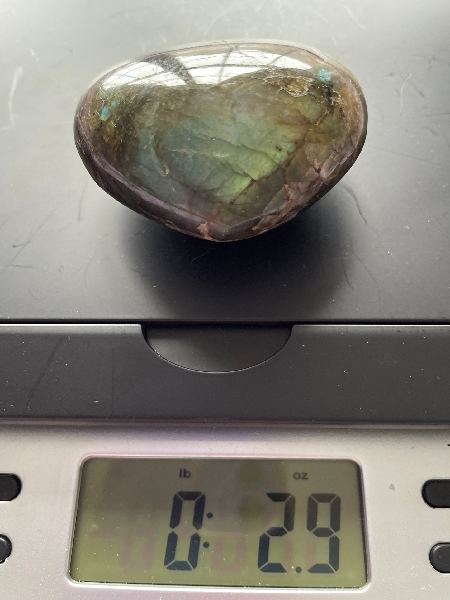 Magnificent Labradorite Heart 2.9 ounces Awesome flash