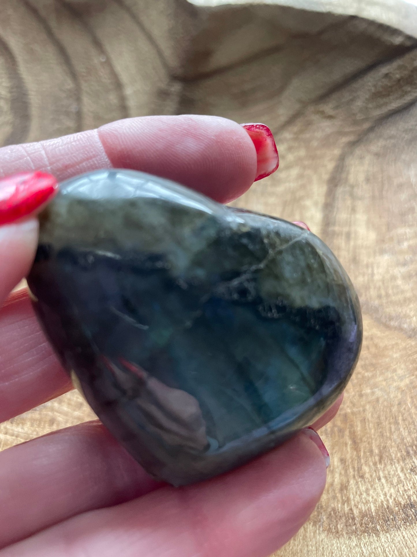 Magnificent Labradorite Heart 2.9 ounces Awesome flash