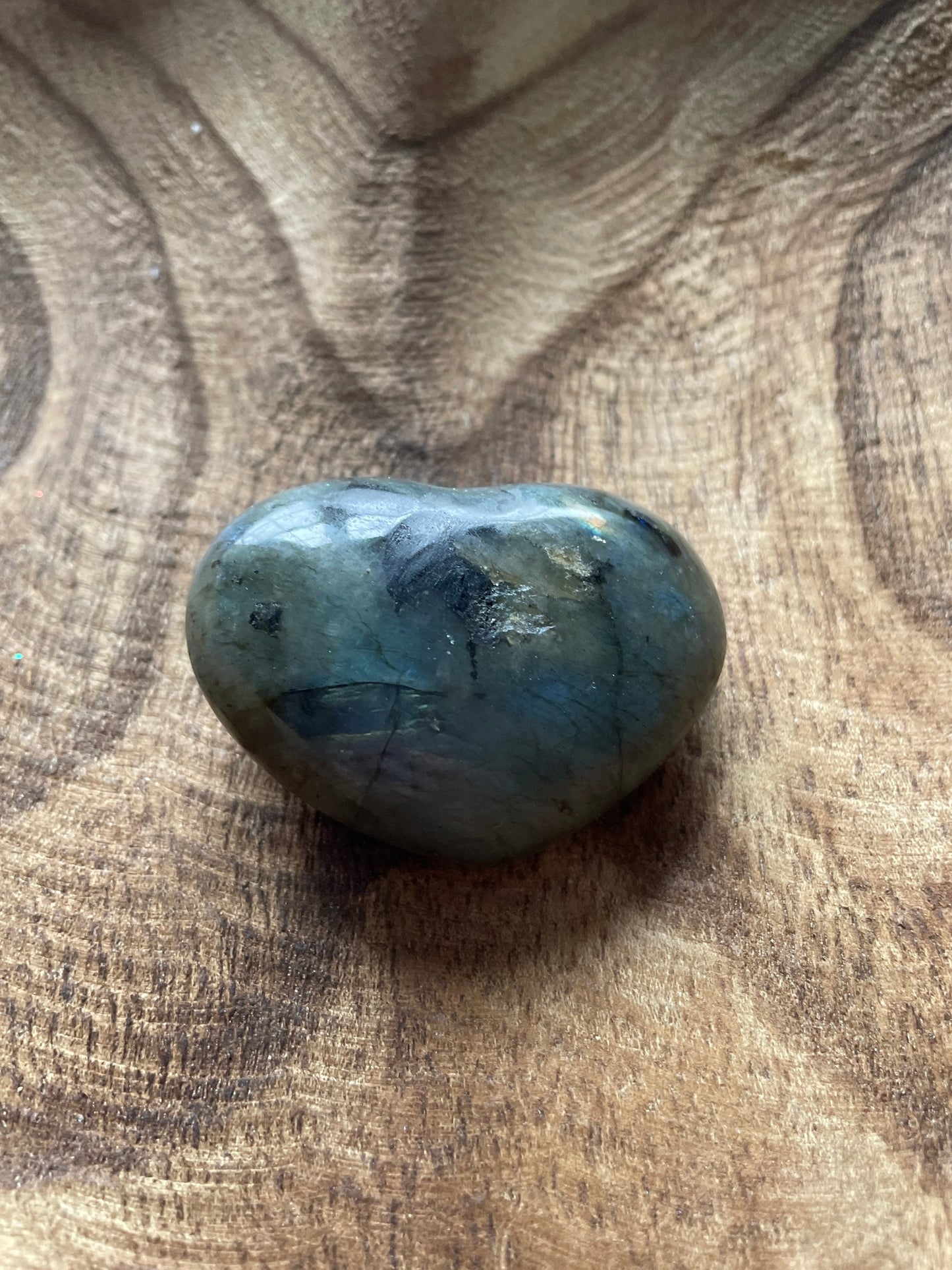 Magnificent Labradorite Heart 2.9 ounces Awesome flash