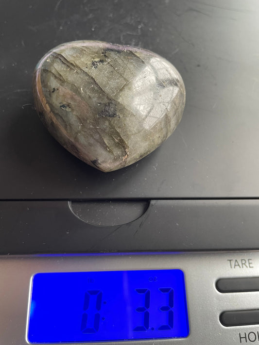 Pretty Labradorite Heart 3.3 ounces With nice flash