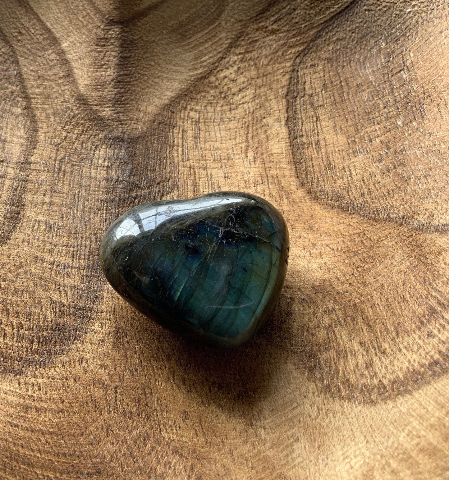 Magnificent Labradorite Heart 2.5 ounces Awesome flash