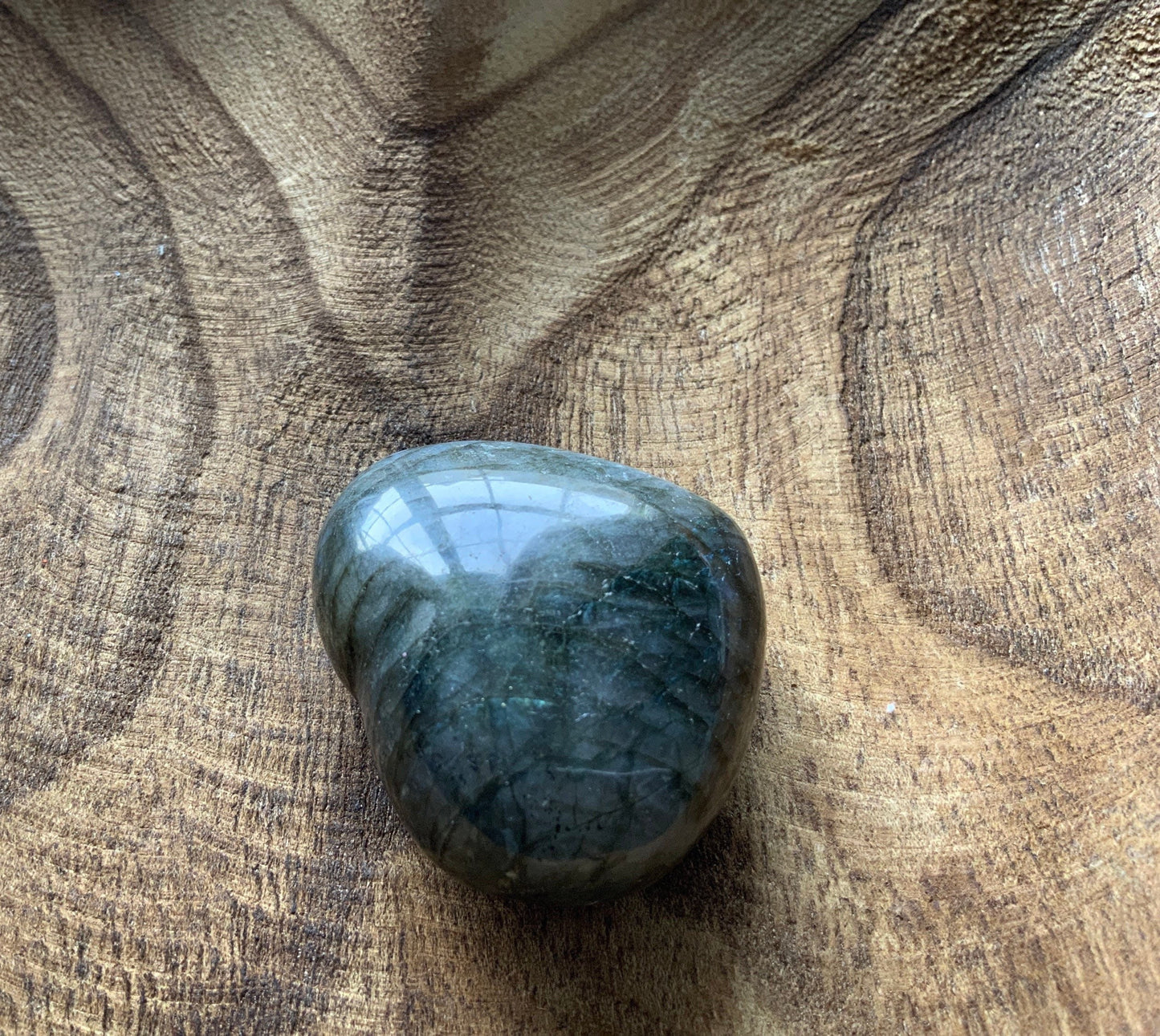 Pretty Labradorite Heart 3.8 ounces some flash