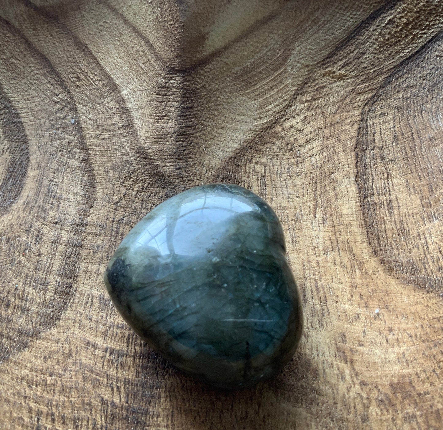 Pretty Labradorite Heart 3.8 ounces some flash