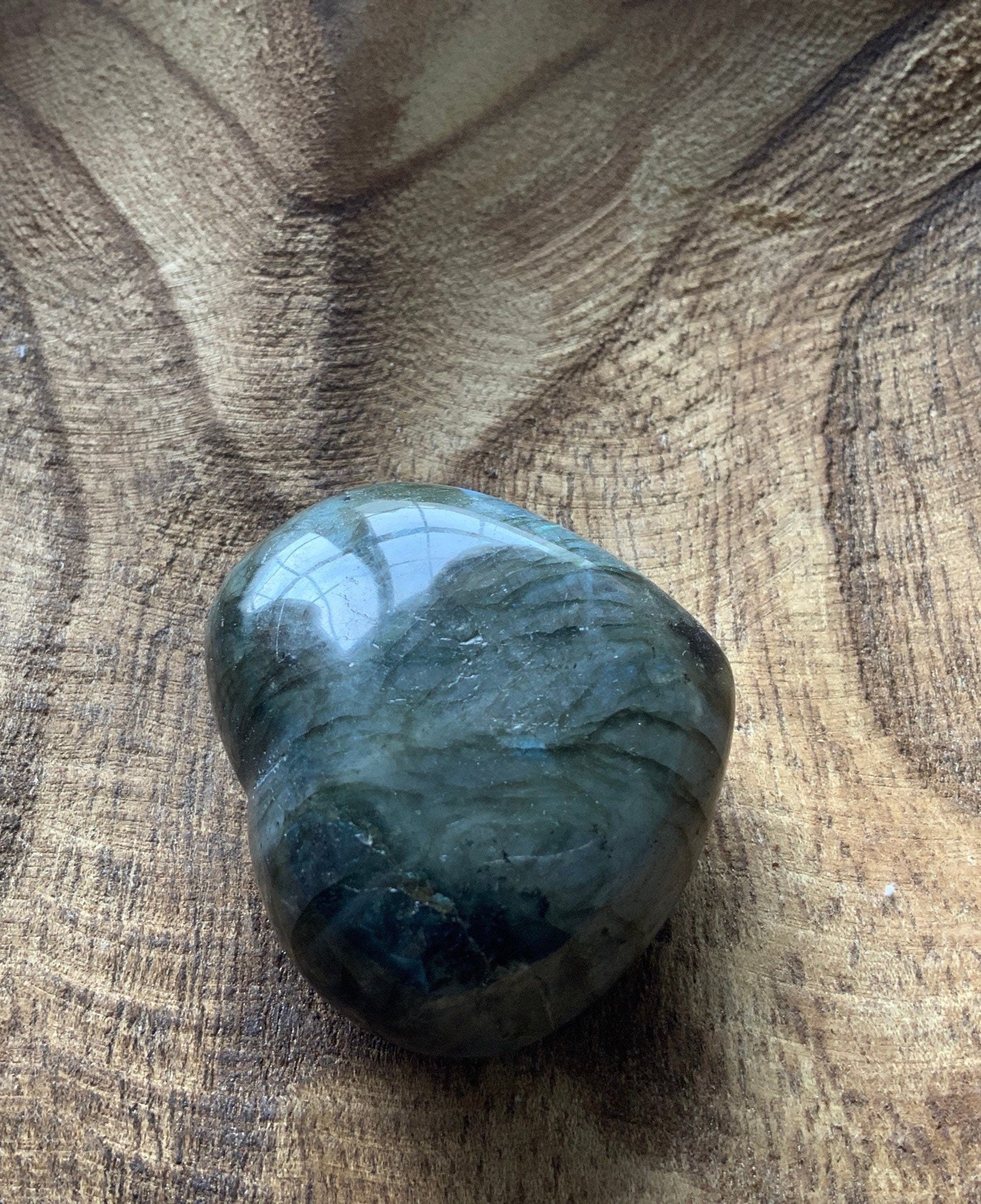 Pretty Labradorite Heart 3.8 ounces some flash