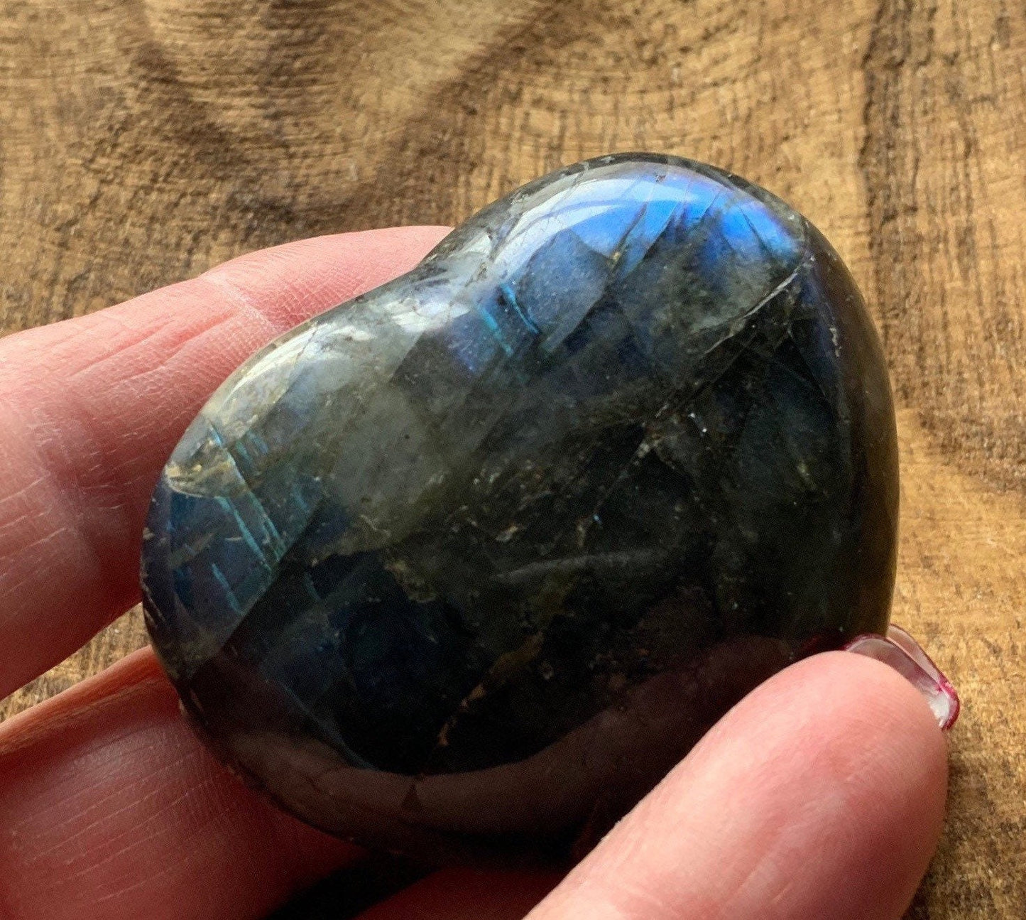 Magnificent Labradorite Heart 2.8 ounces Awesome flash