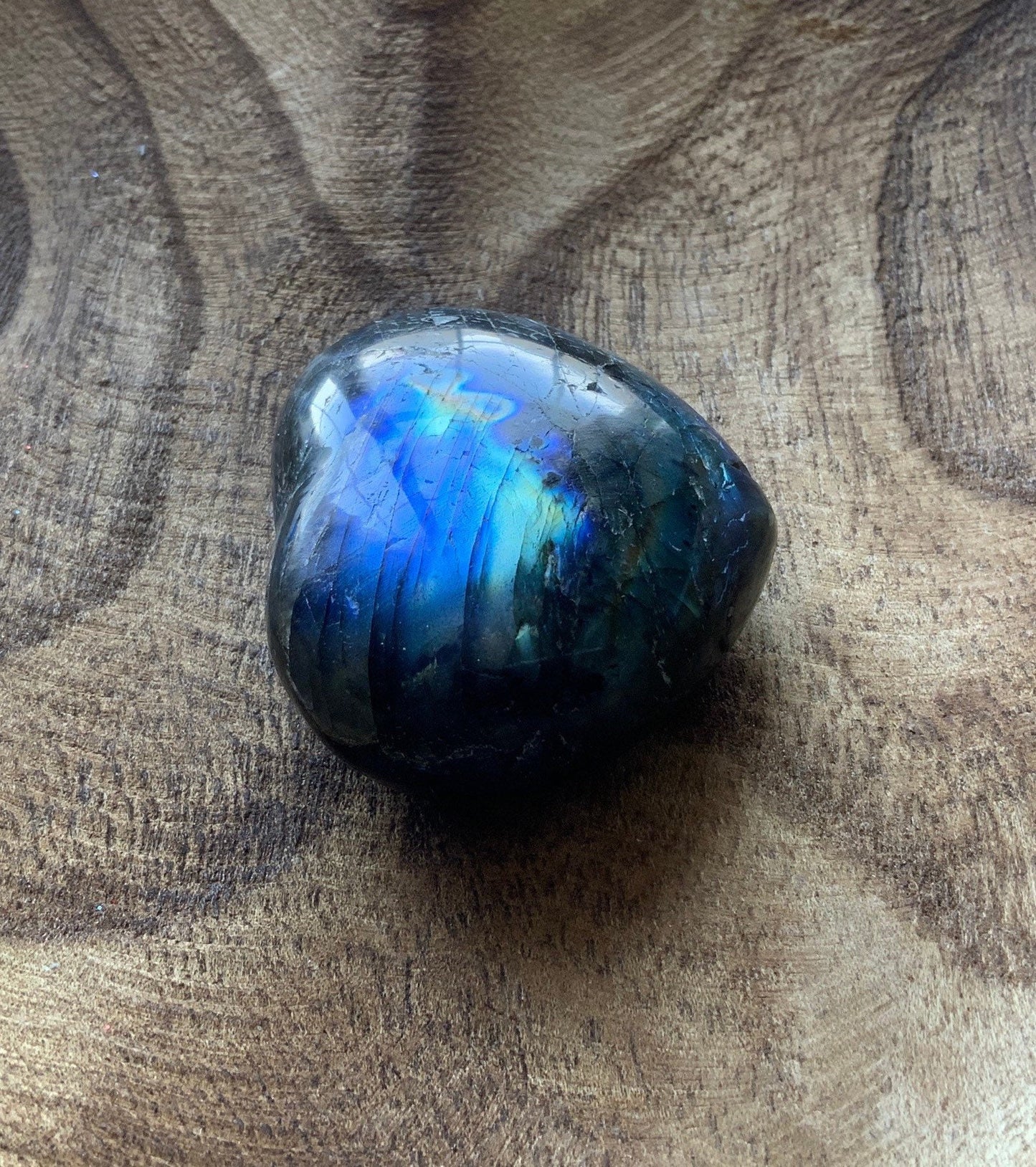 Labradorite heart 4.4 ounces with beautiful flash