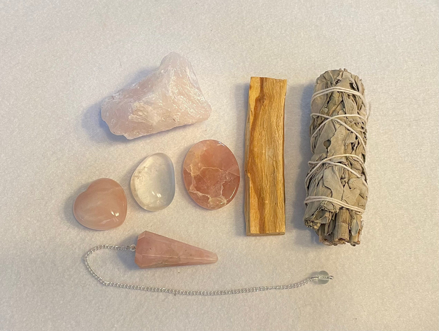 All you need is LOVE! Seven piece Love crystal set metaphysical love set Rose Quartz