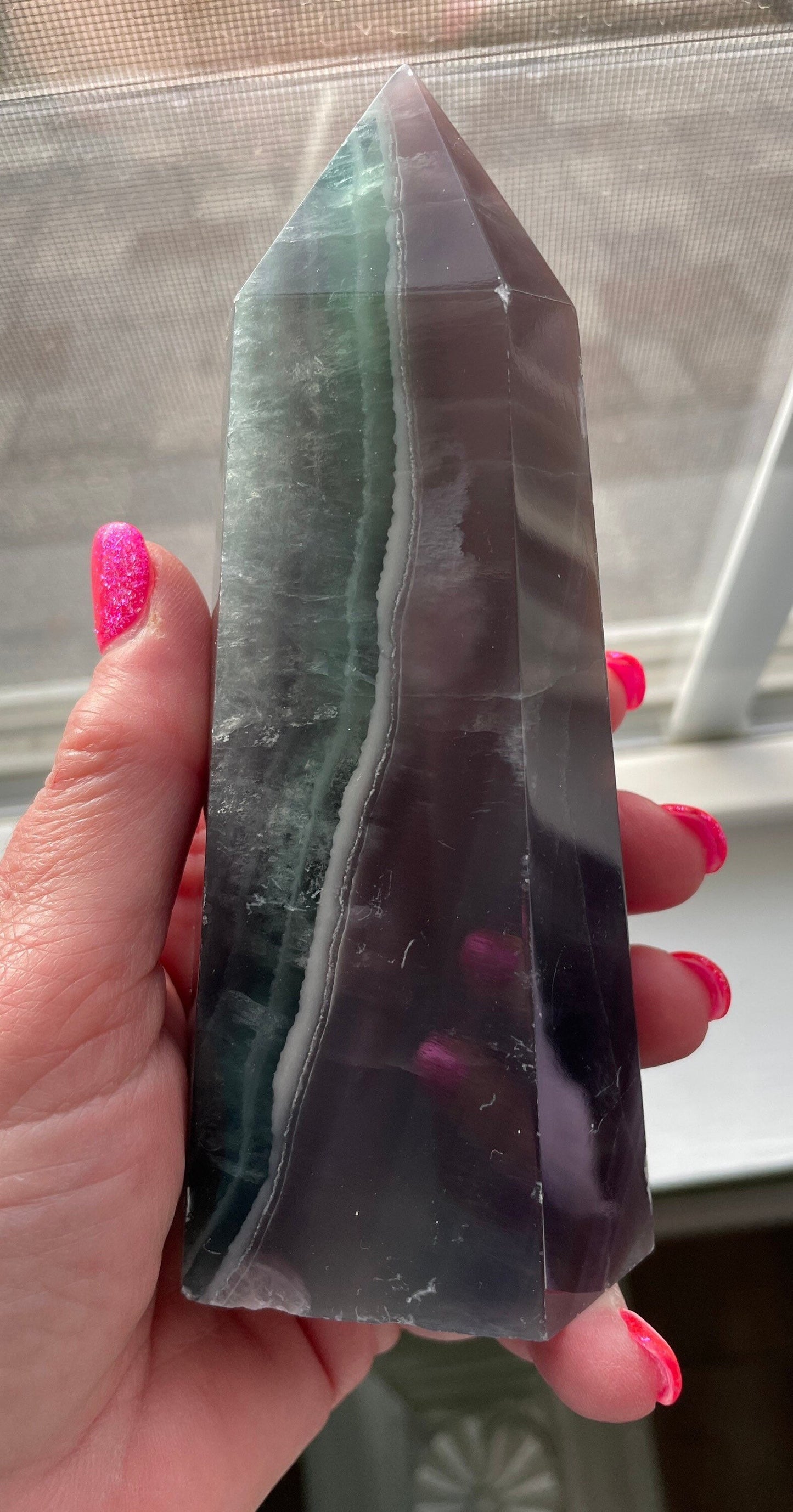 Rainbow Fluorite 20 ounces point obelisk