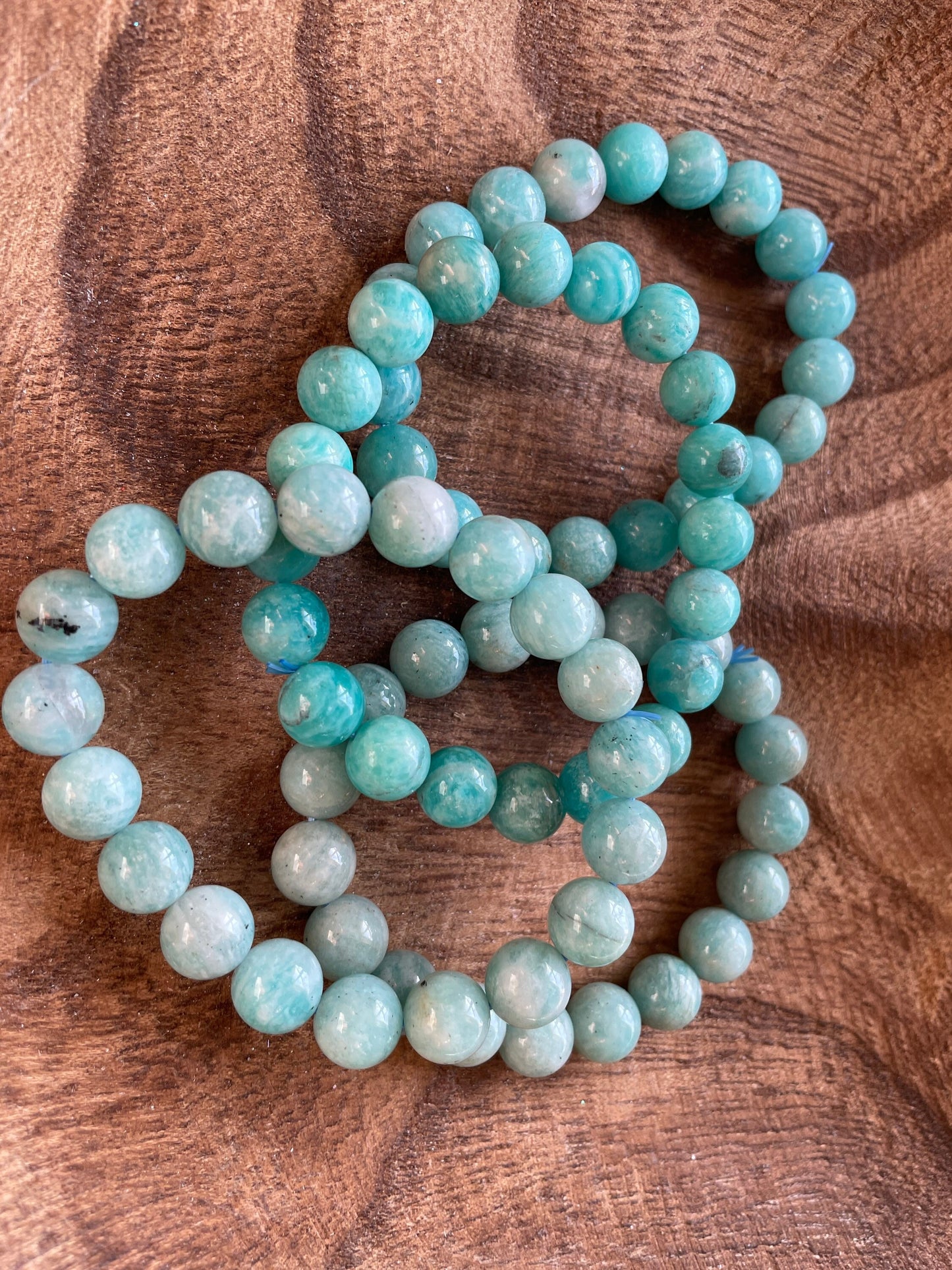 Beautiful 10 mm Amazonite beaded bracelet