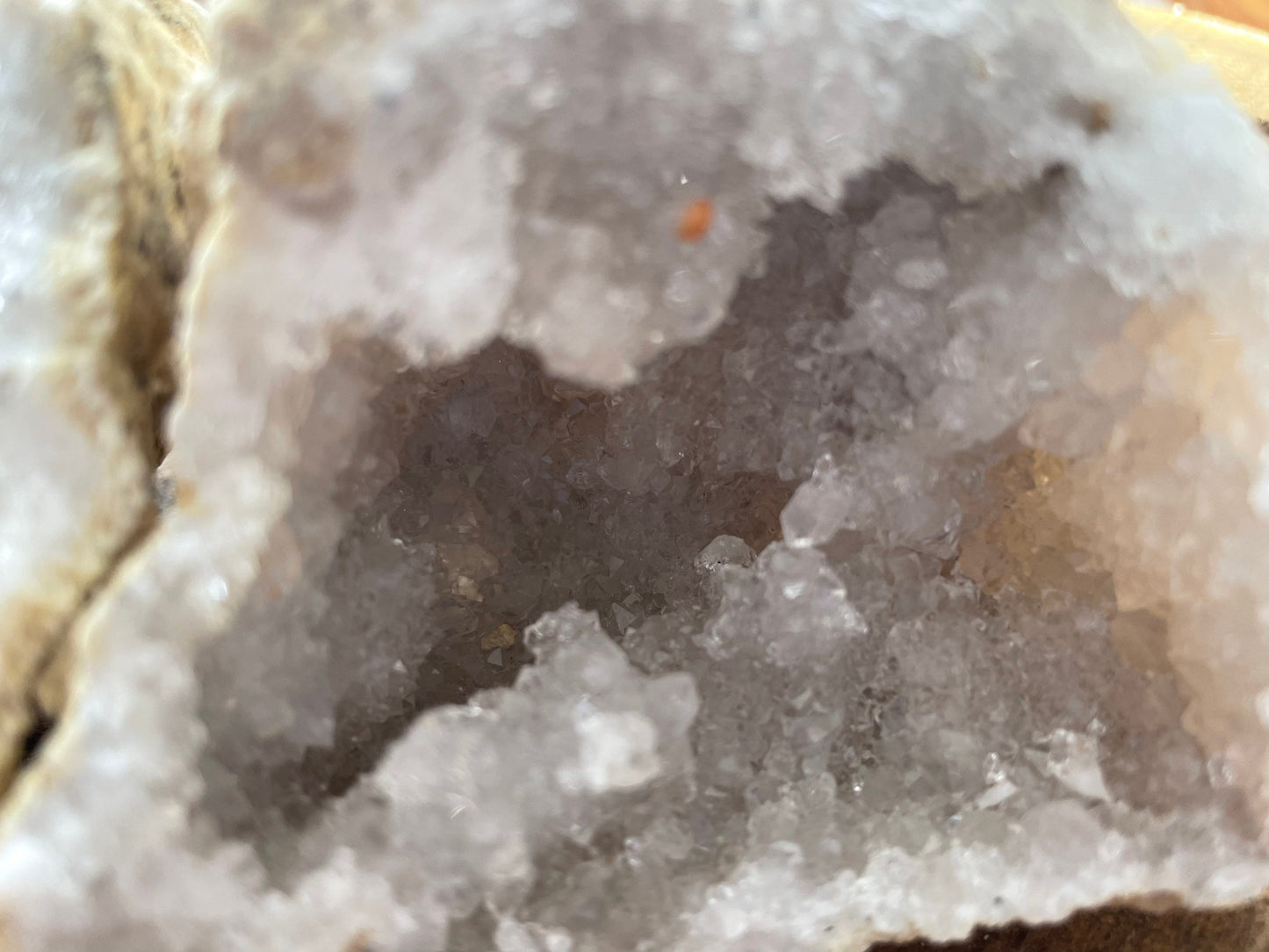 Beautiful! Rock specimen Geode matching halves Crystal calcite pair