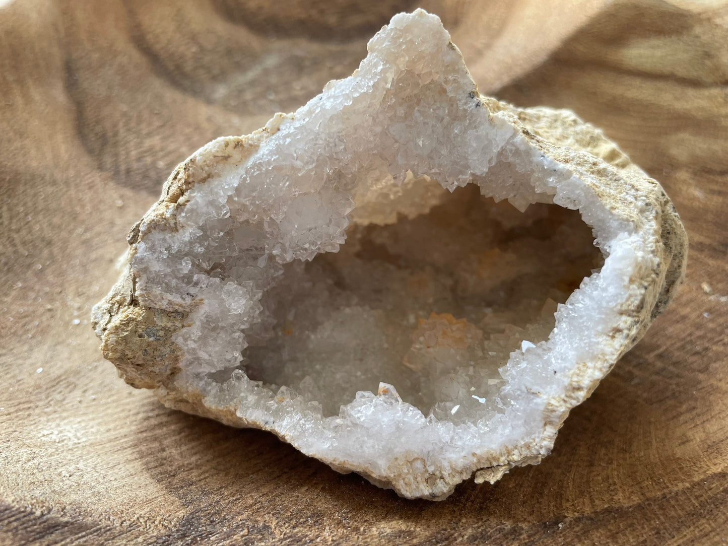 Beautiful! Rock specimen Geode matching halves Crystal calcite pair