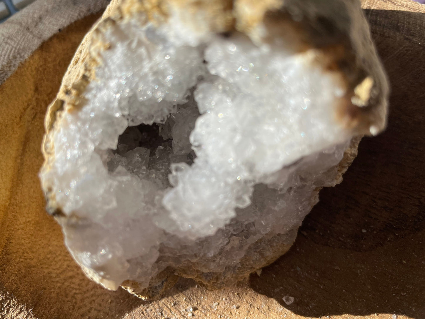 Beautiful! Rock specimen Geode matching halves Crystal calcite pair