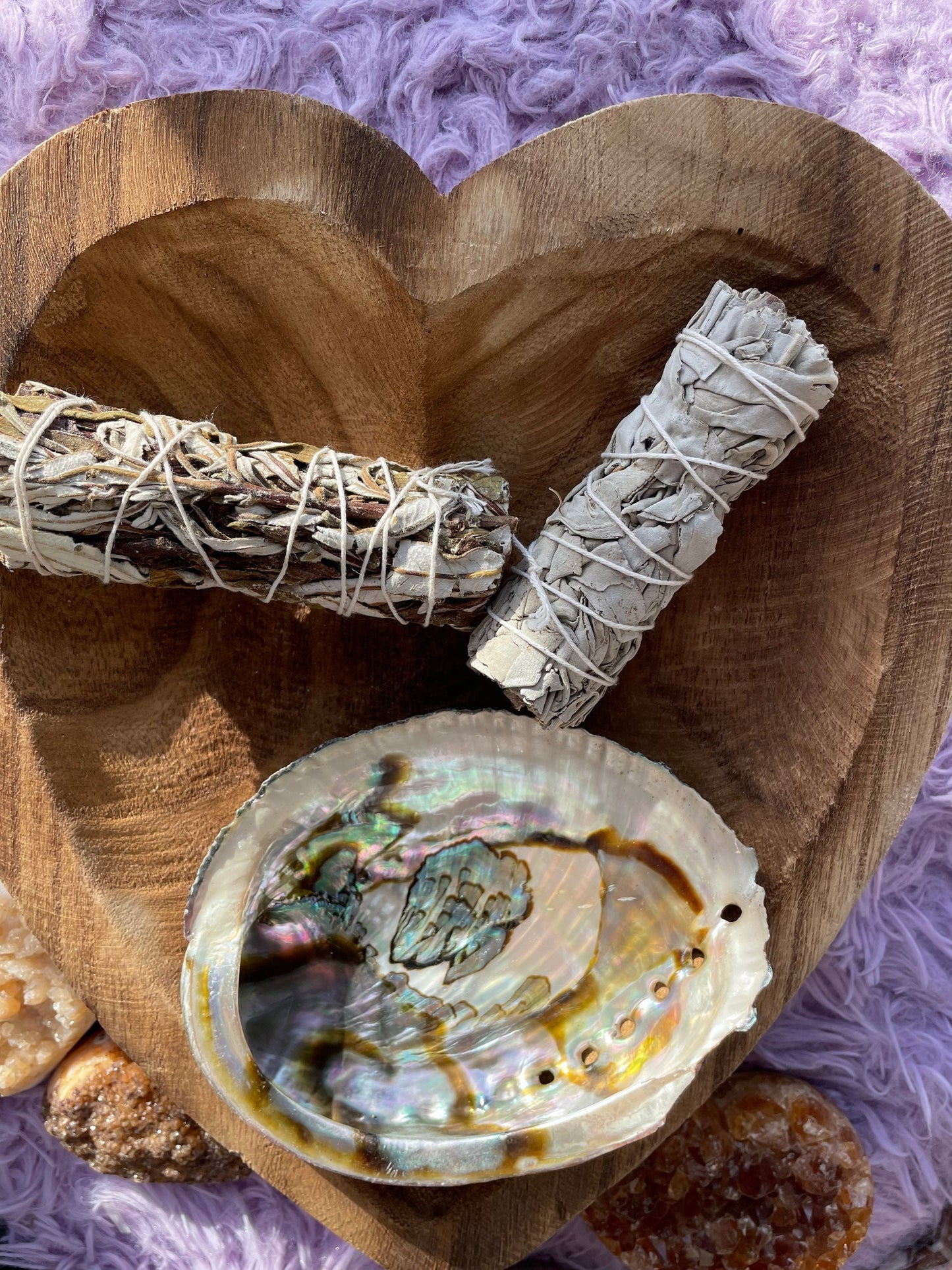 Large abalone shell smudging stick beautiful shells are perfect for smudging, burning resin, displaying crystals