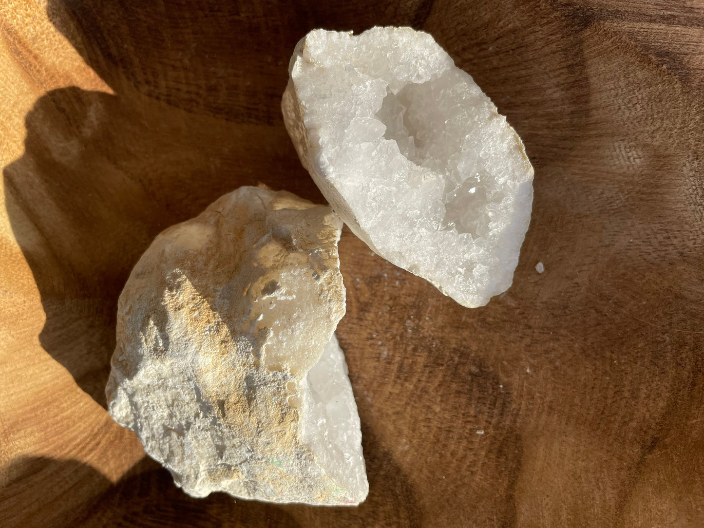 Beautiful! Rock specimen Geode matching halves Crystal calcite pair