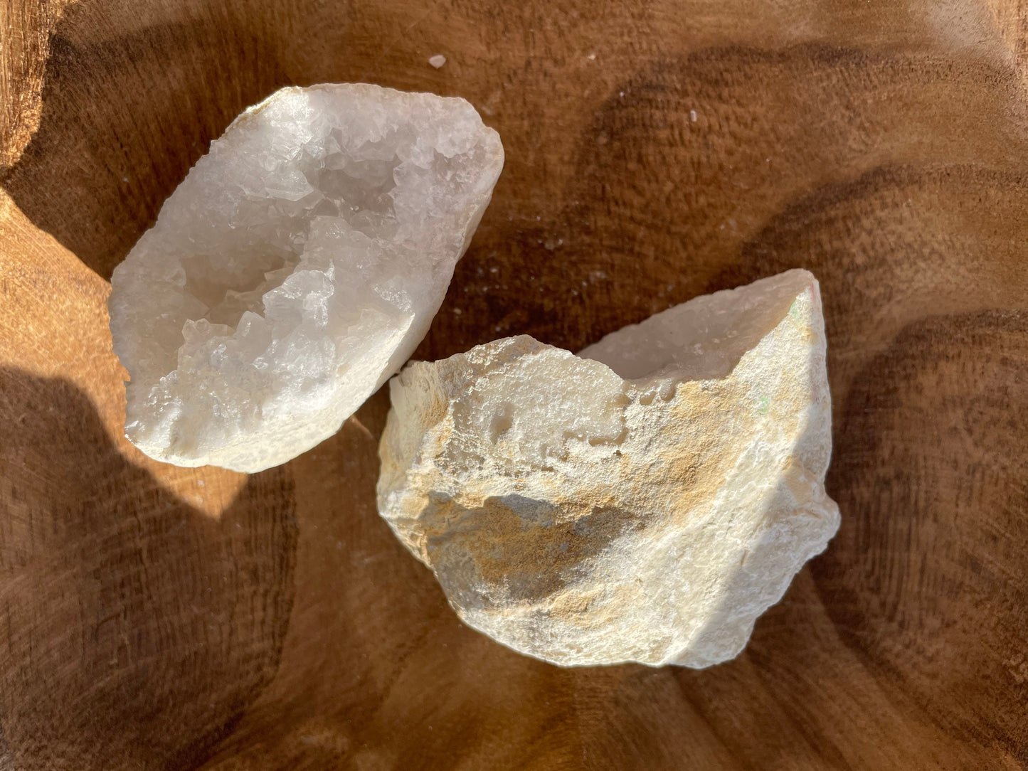 Beautiful! Rock specimen Geode matching halves Crystal calcite pair