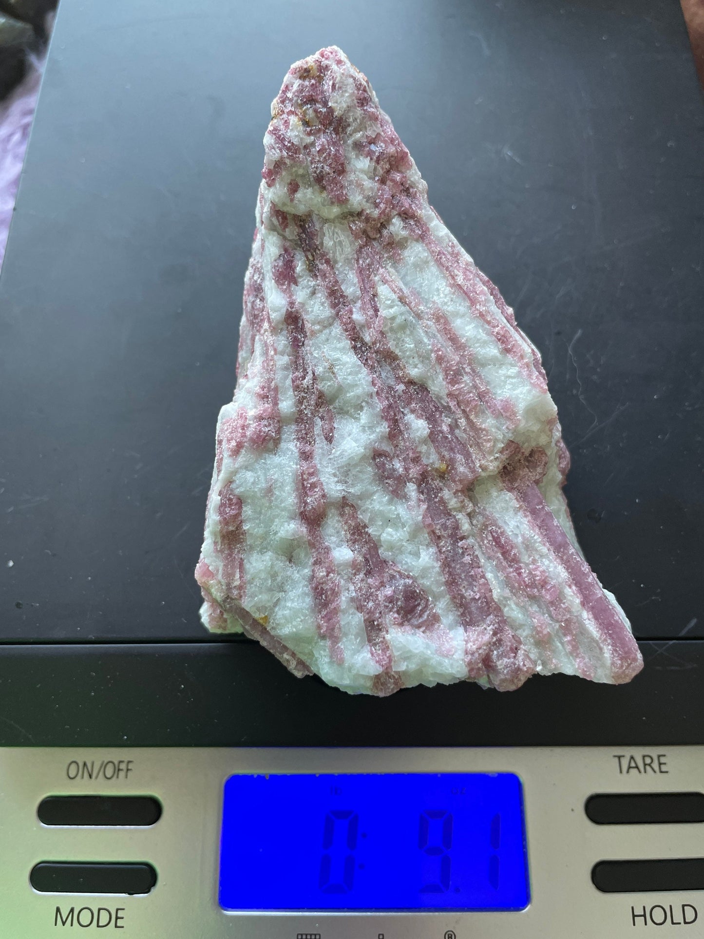 Beautiful raw pink tourmaline 9.1 ounces!!