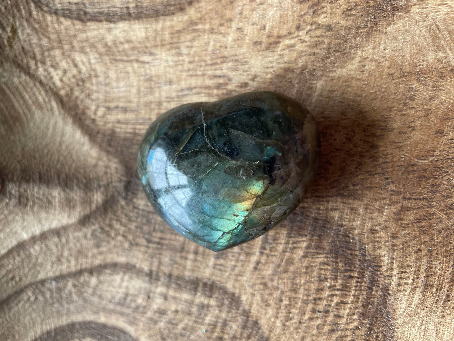 Magnificent Labradorite Heart 2.9 ounces Awesome flash