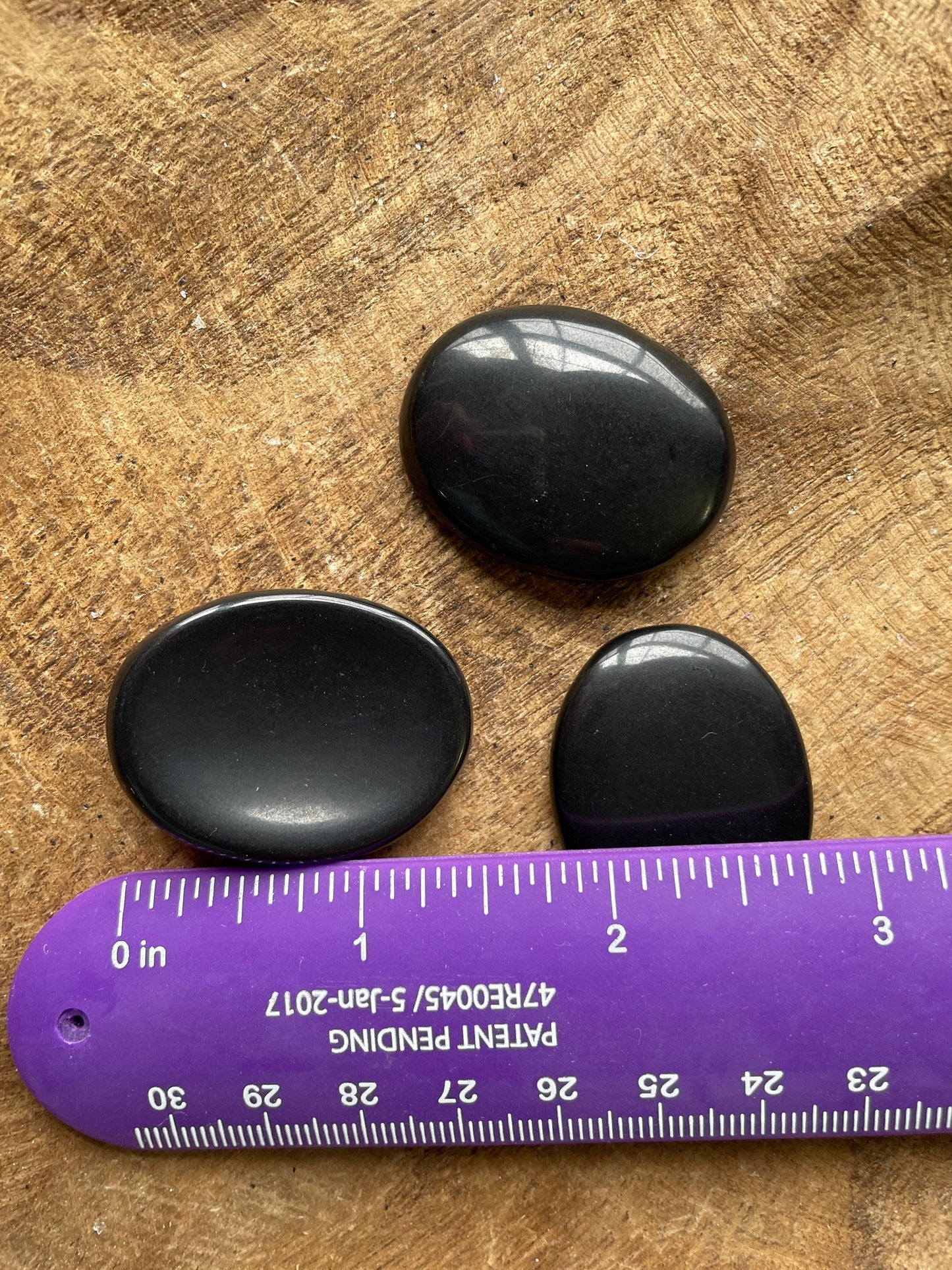 Black obsidian worry stone