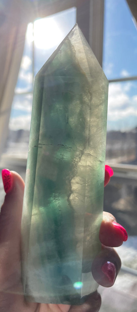 One pound Fluorite point crystal obelisk