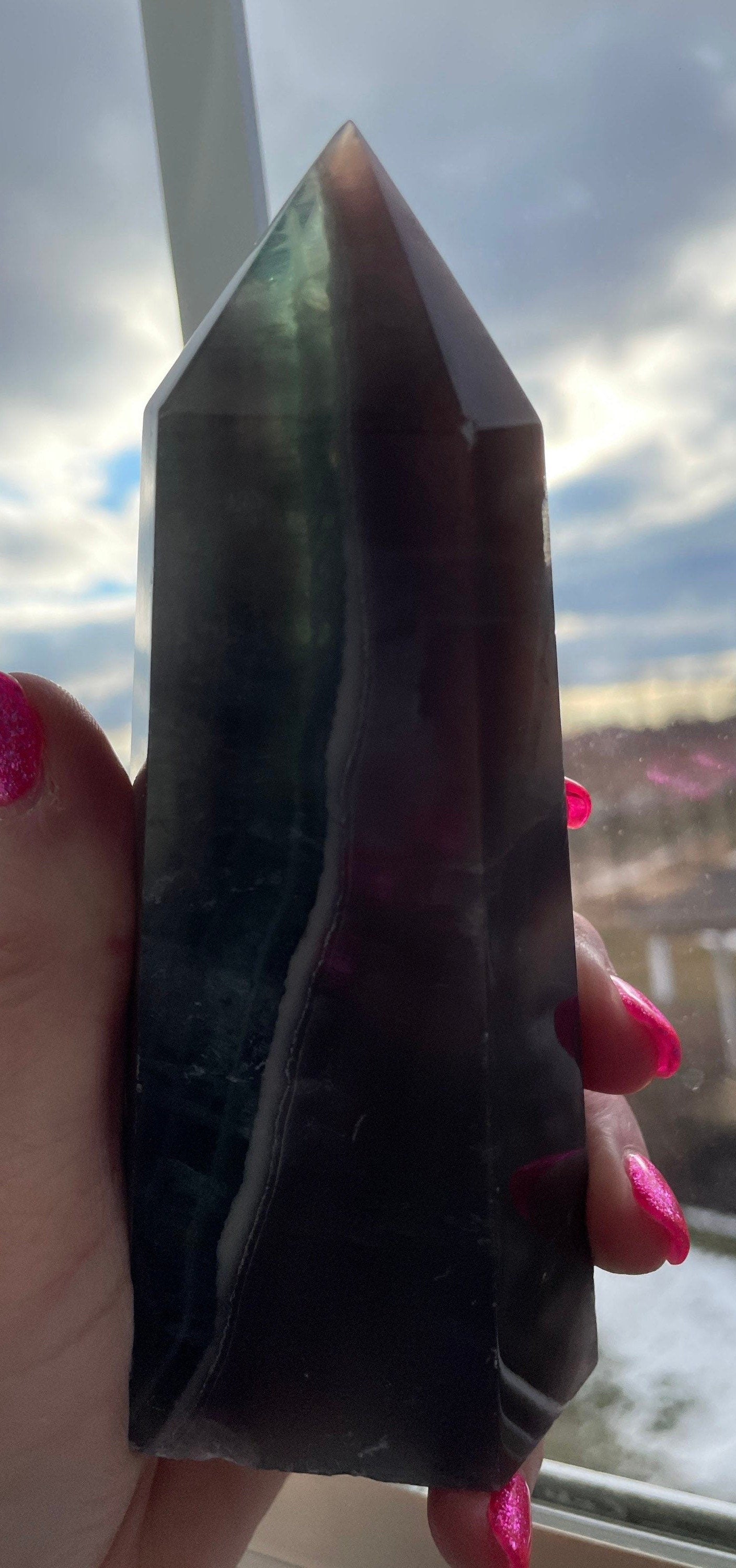 Rainbow Fluorite 20 ounces point obelisk