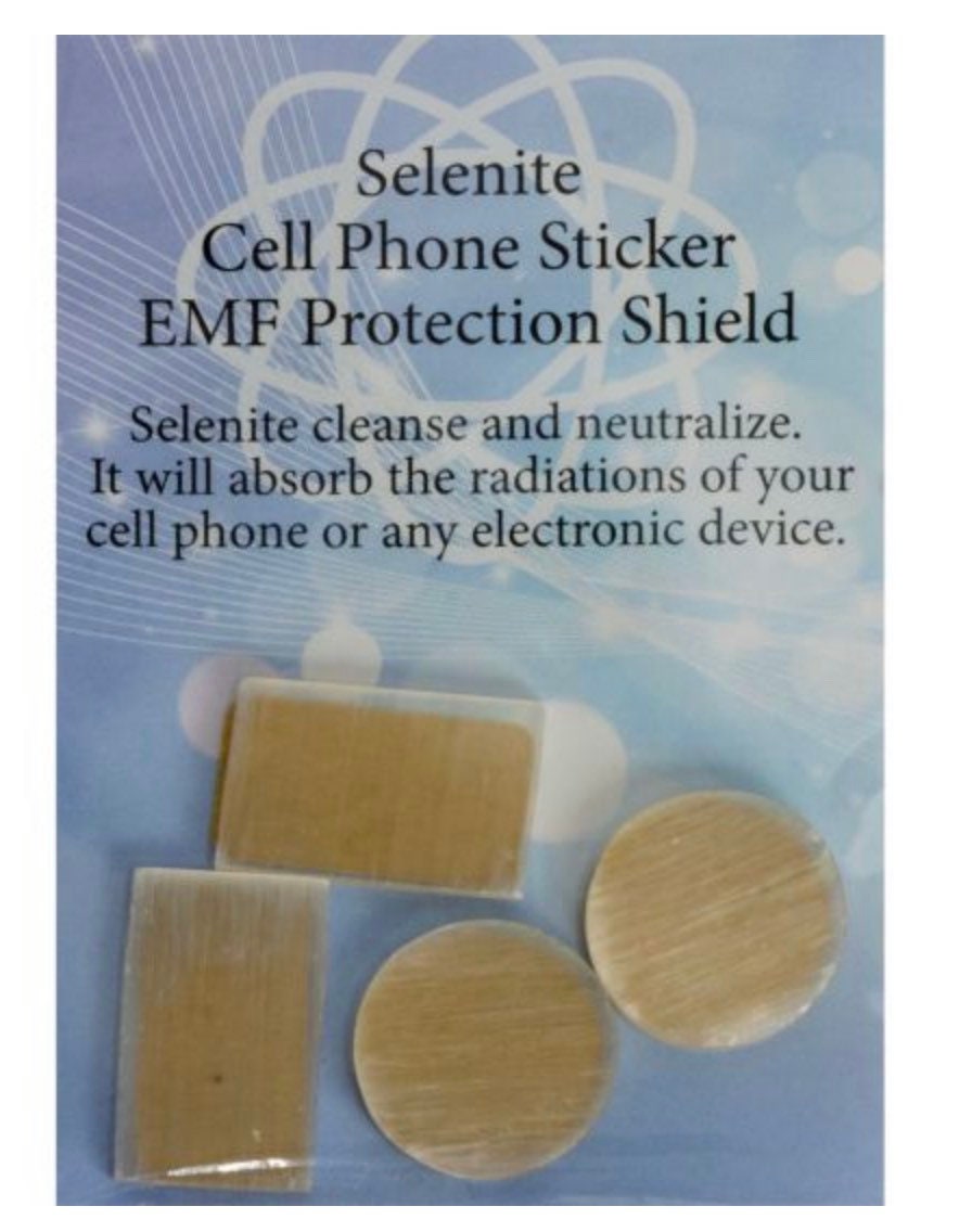 EMF Cell Phone Protection Disc & Plate - Selenite Set of 4