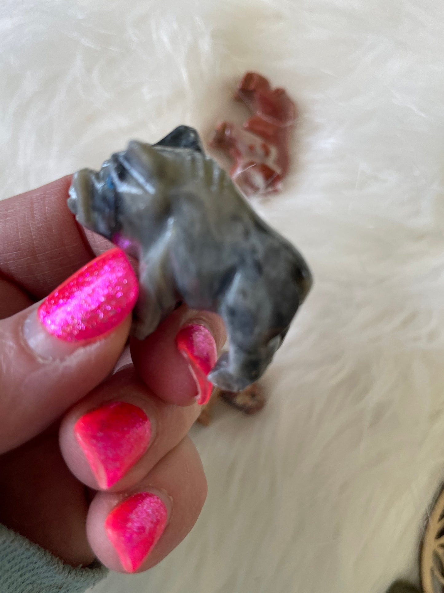 Crystal Spirit Animal Wild Boar Dolomite traditionally represents courage, fertility and strength