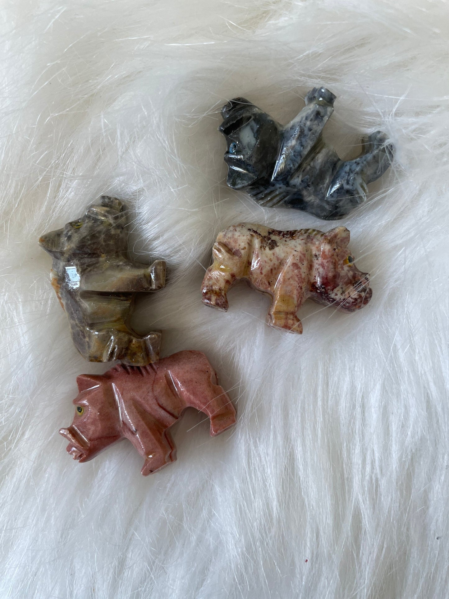 Crystal Spirit Animal Wild Boar Dolomite traditionally represents courage, fertility and strength