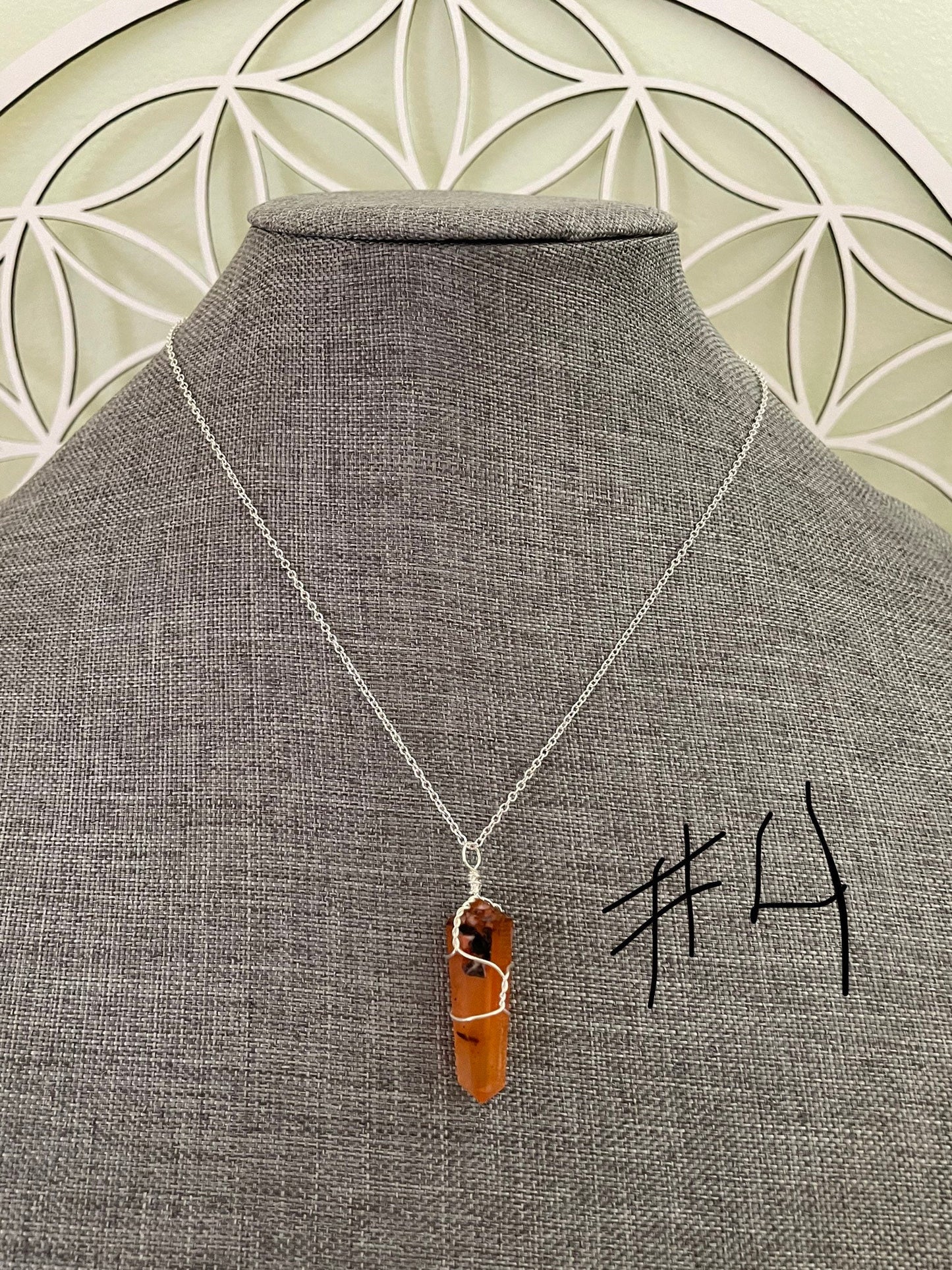 Beautiful Carnelian pendant on a n 18+” silver plated chain 5 to choose from