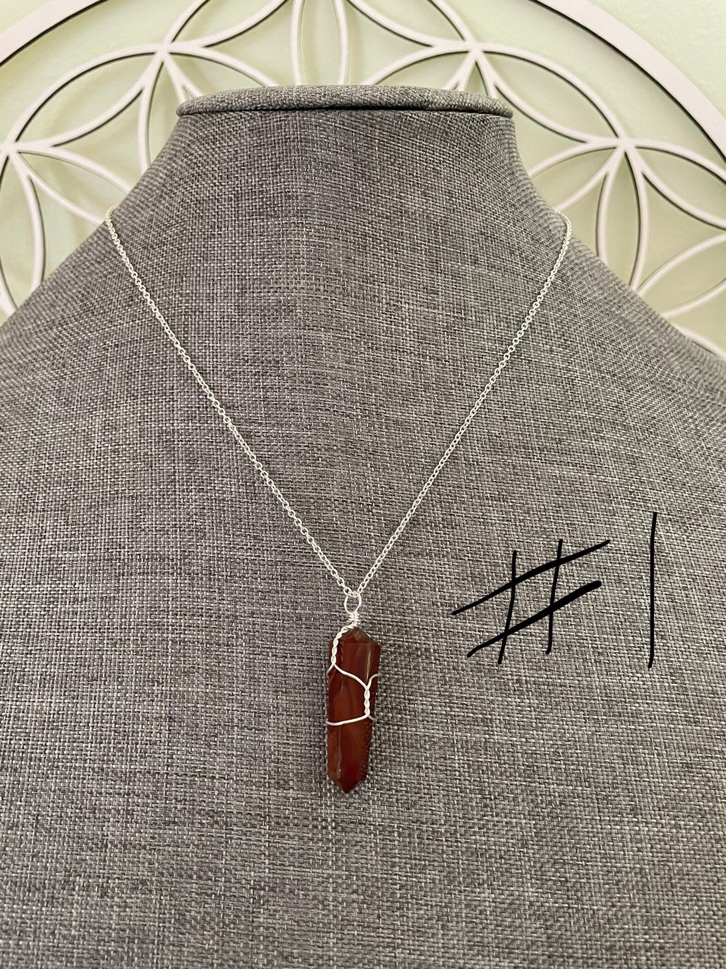 Beautiful Carnelian pendant on a n 18+” silver plated chain 5 to choose from