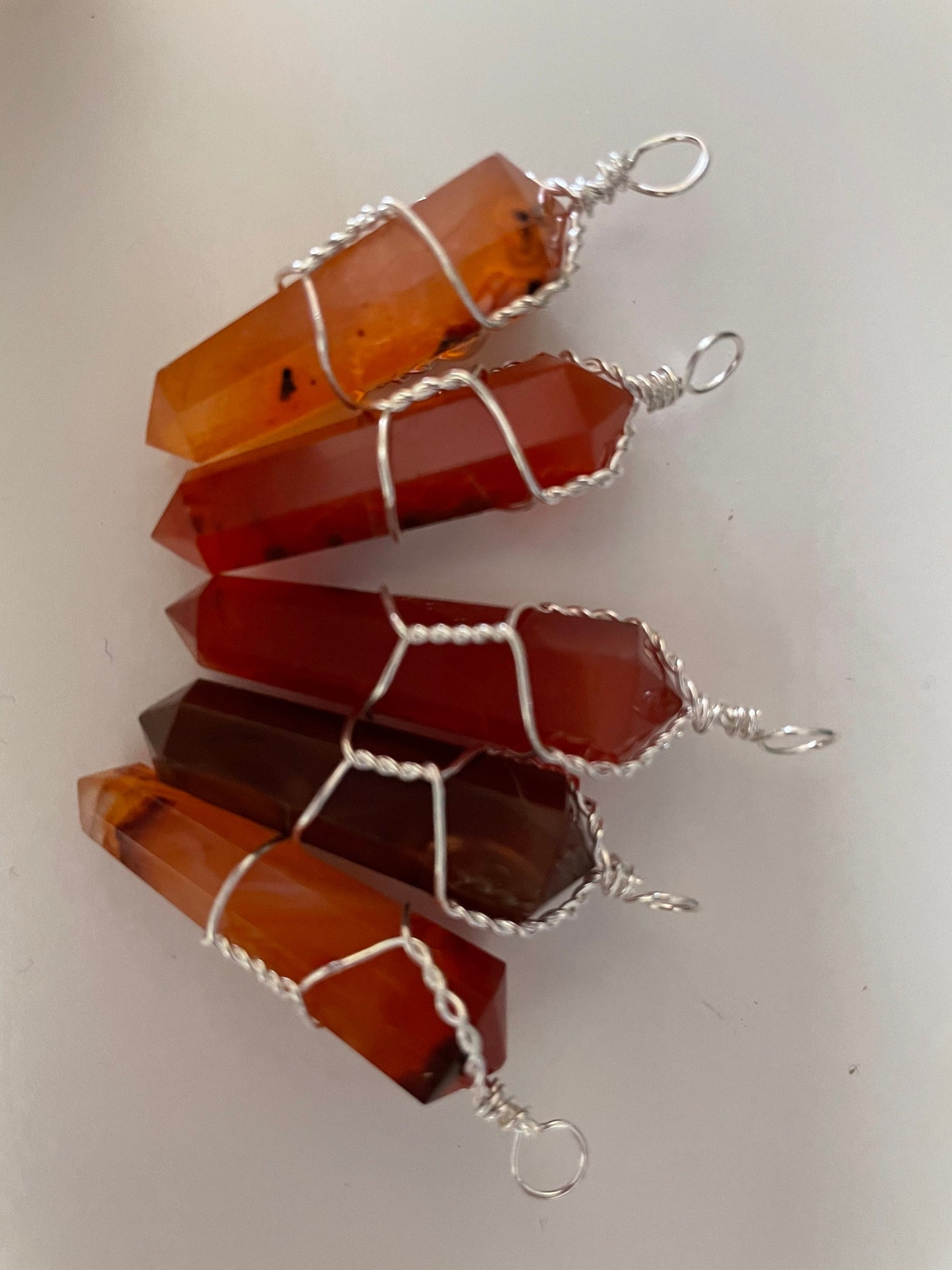 Beautiful Carnelian pendant on a n 18+” silver plated chain 5 to choose from